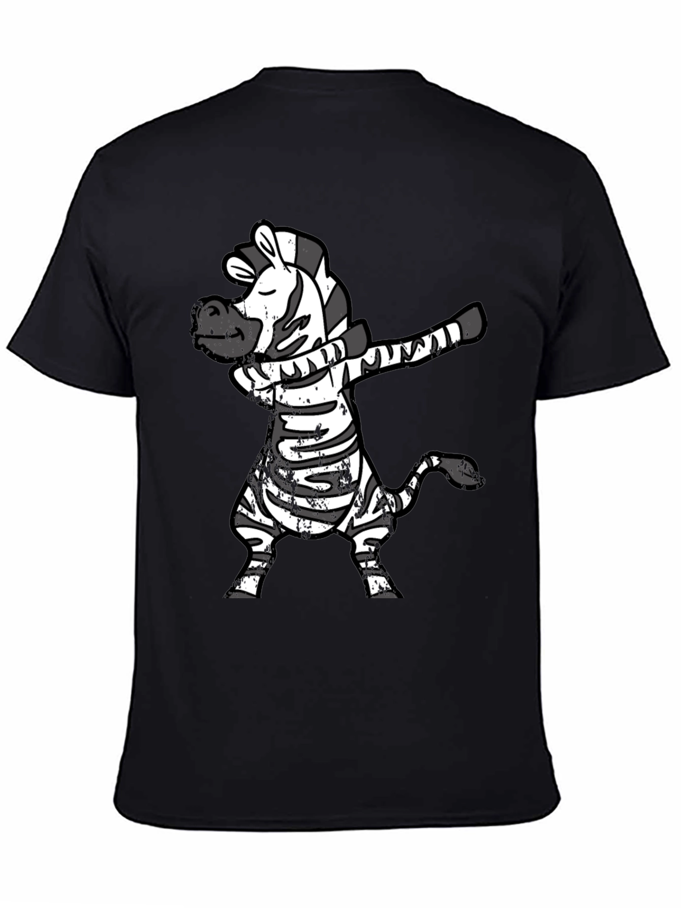 Dabbing Zebra Black T-Shirt Funny Animal Tee
