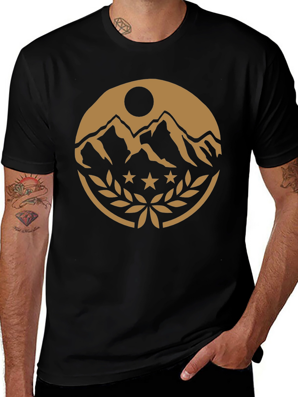 Mountain Peak Emblem Black T-Shirt