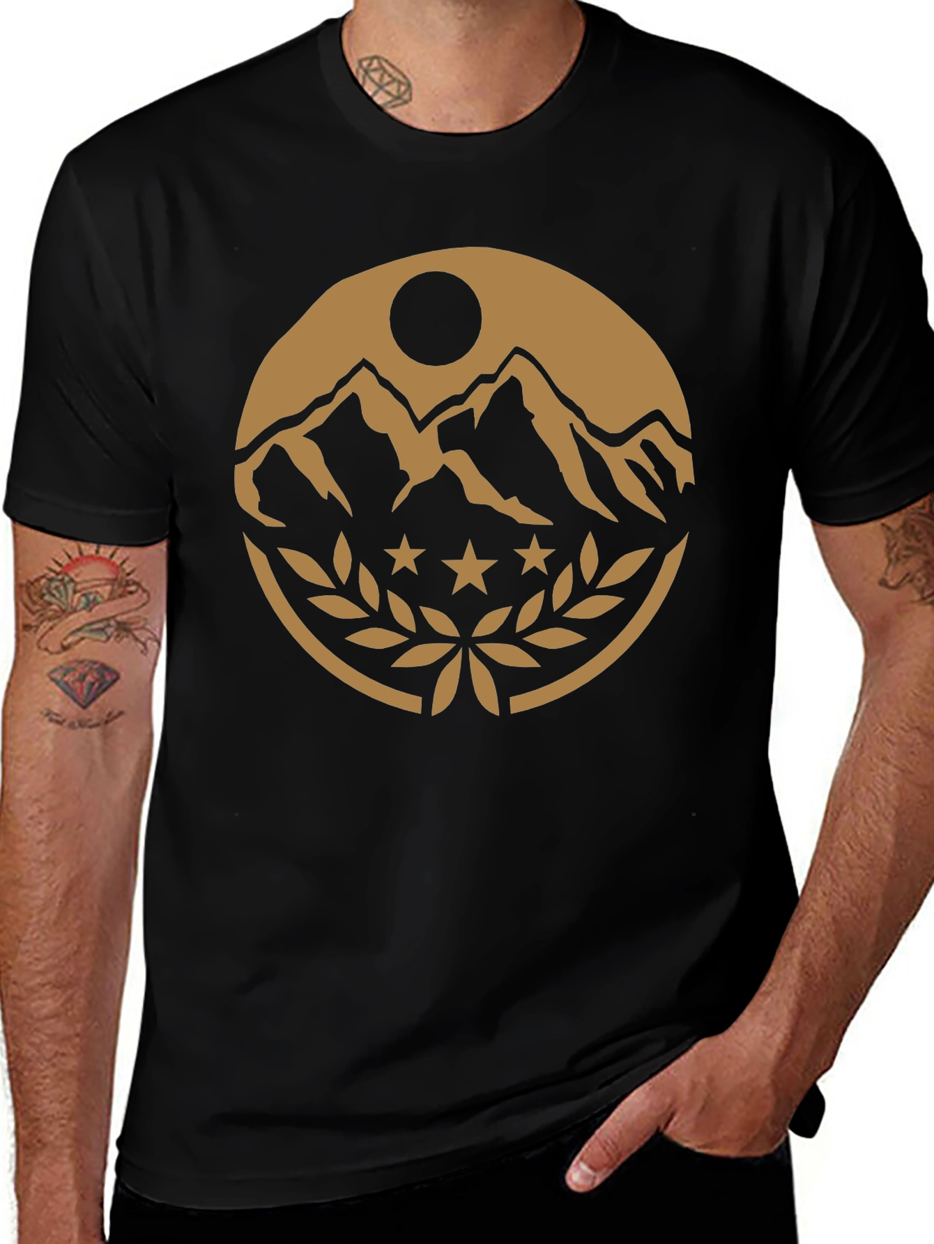 Mountain Peak Emblem Black T-Shirt