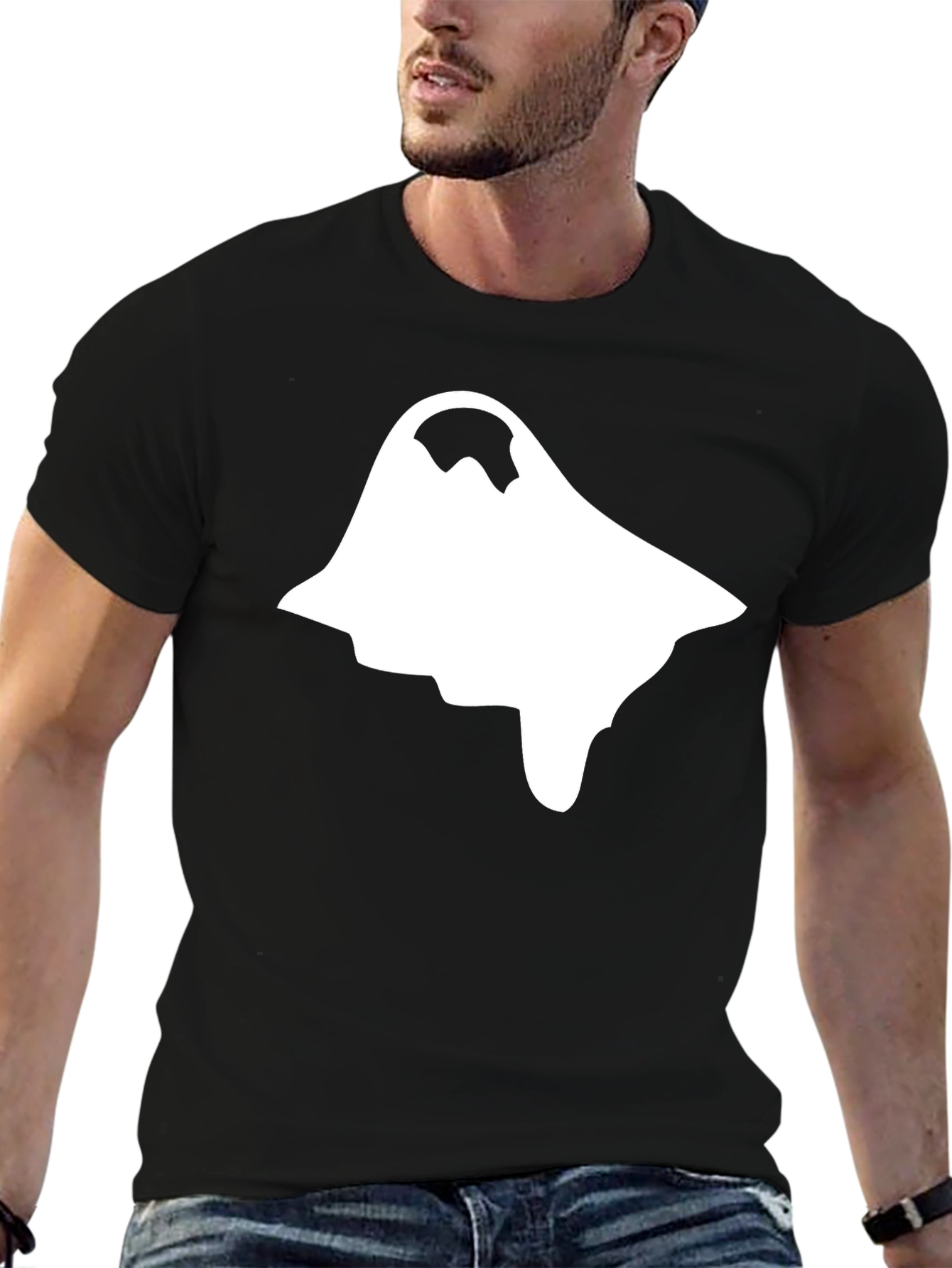 Ghost Graphic Black T-Shirt - Halloween Style
