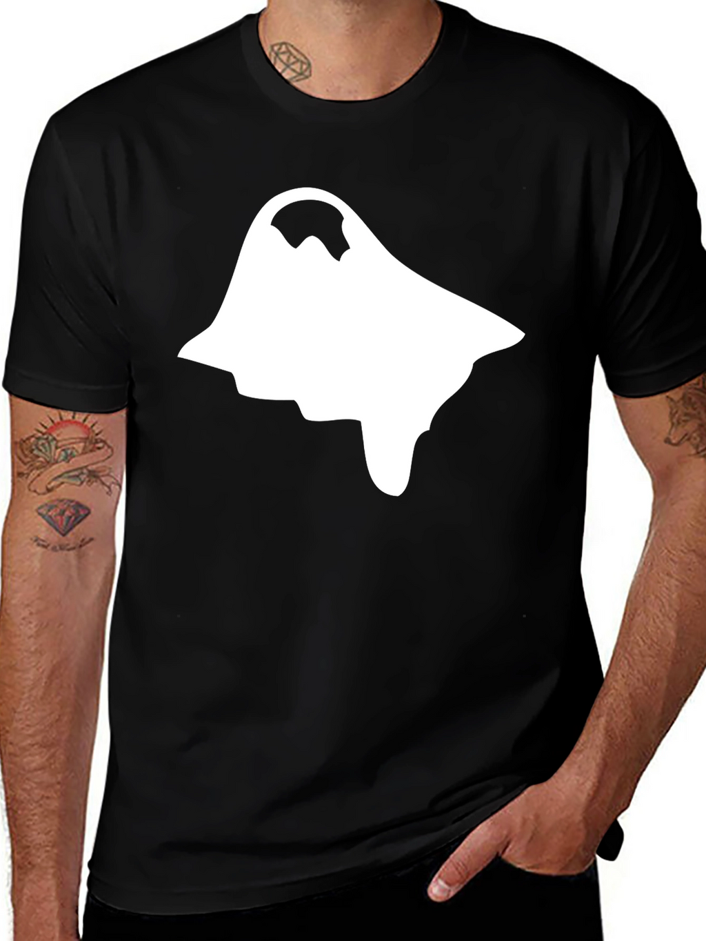 Ghost Graphic Black T-Shirt - Halloween Style