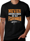 Never Underestimate an Old Fisherman Graphic T-Shirt