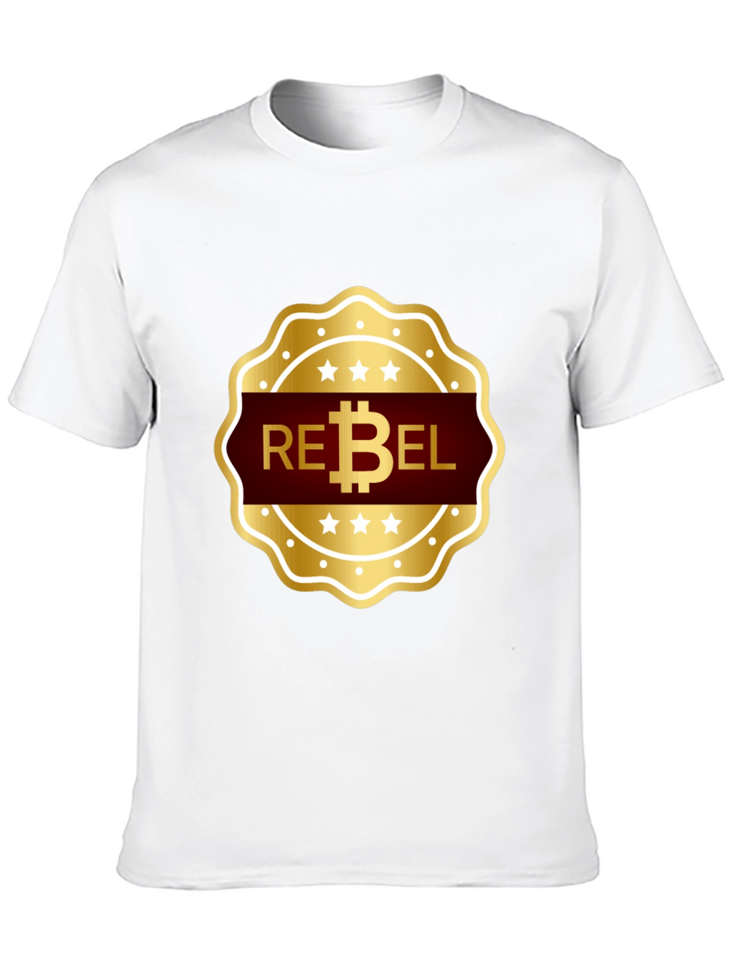 Rebel Bitcoin T-Shirt - Gold Emblem Design