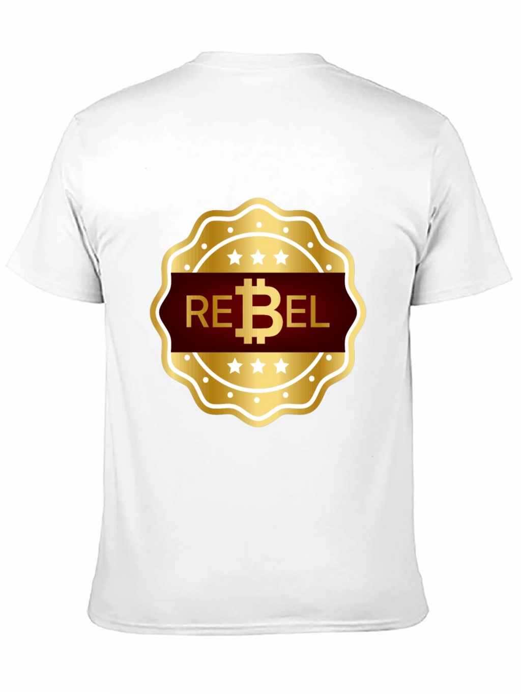Rebel Bitcoin T-Shirt - Gold Emblem Design