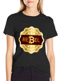 Rebel Bitcoin T-Shirt - Gold Emblem Design