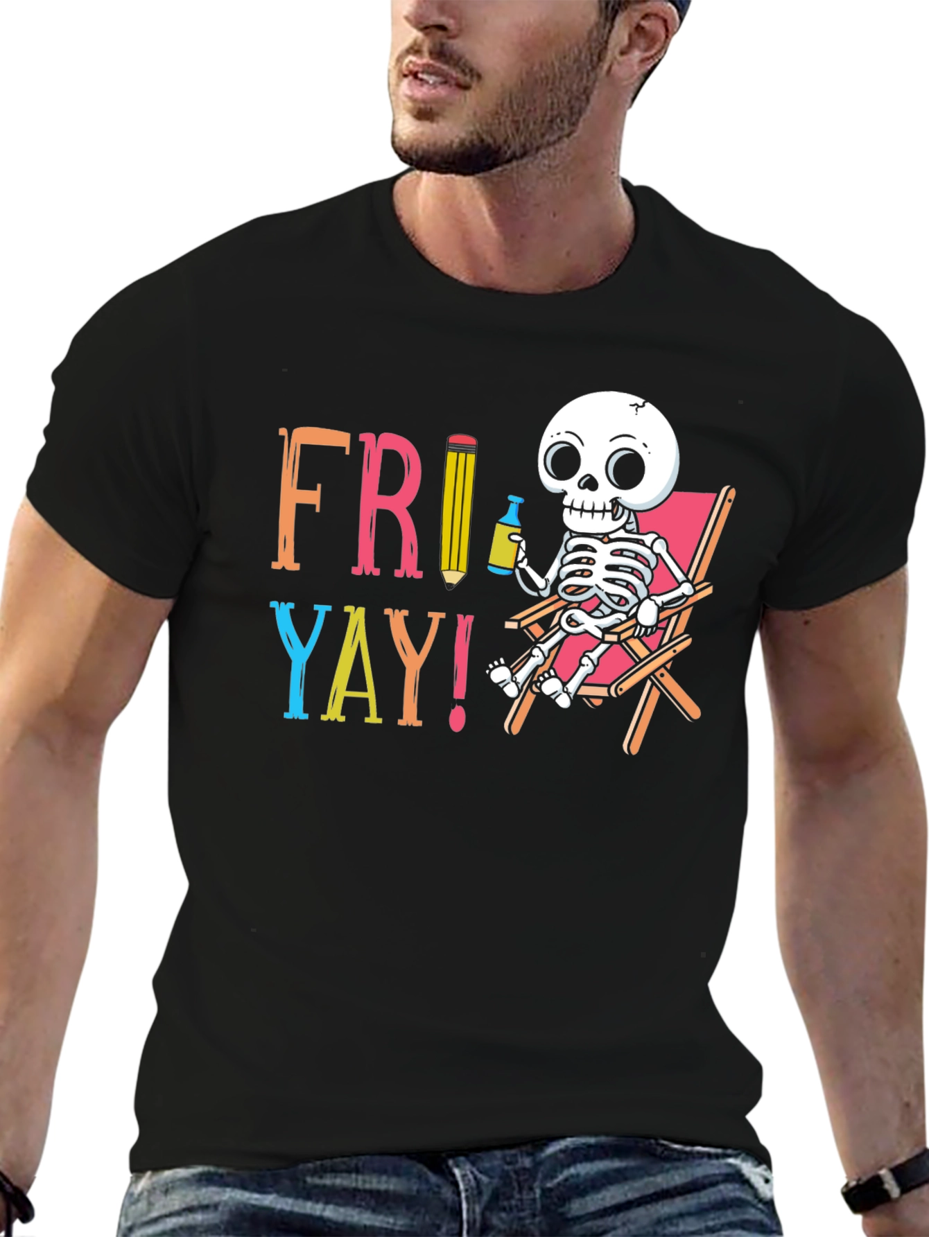 Fri-Yay Skeleton Graphic T-Shirt
