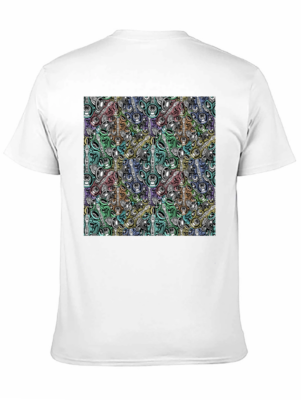 Abstract Music Pattern Black T-Shirt