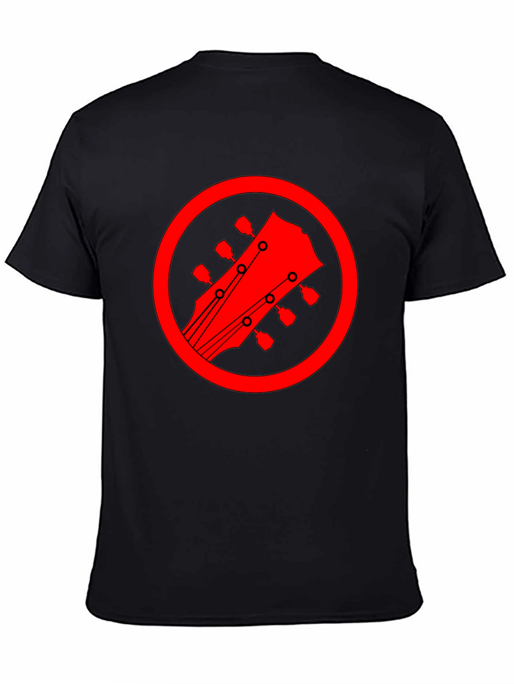 Guitar Headstock Graphic Tee - Black Cotton Blend
