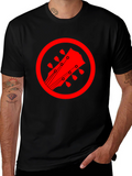Guitar Headstock Graphic Tee - Black Cotton Blend