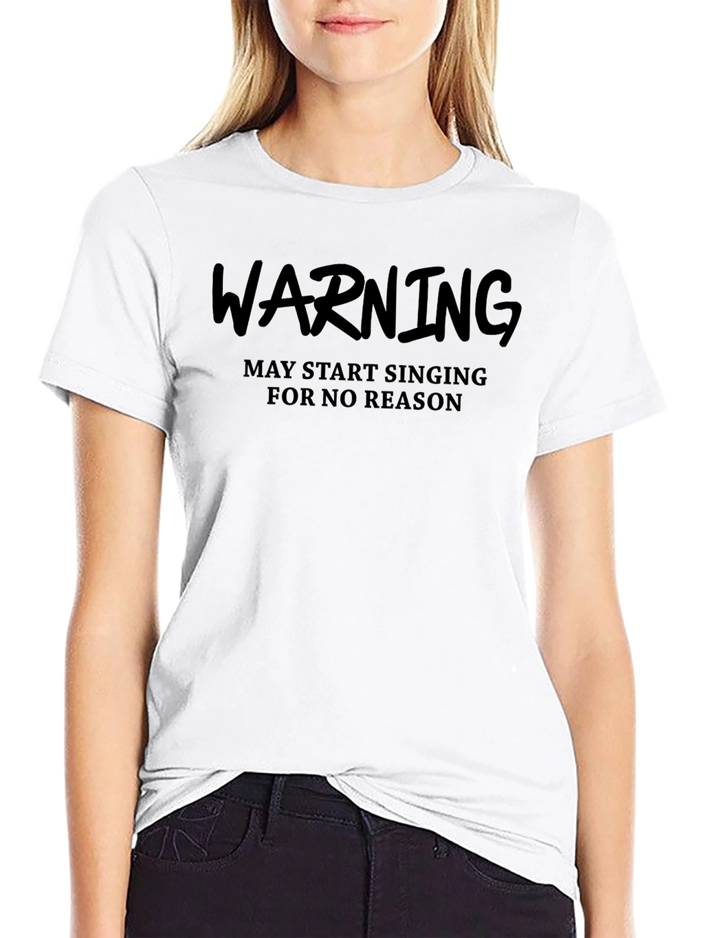 Warning May Start Singing Black T-Shirt