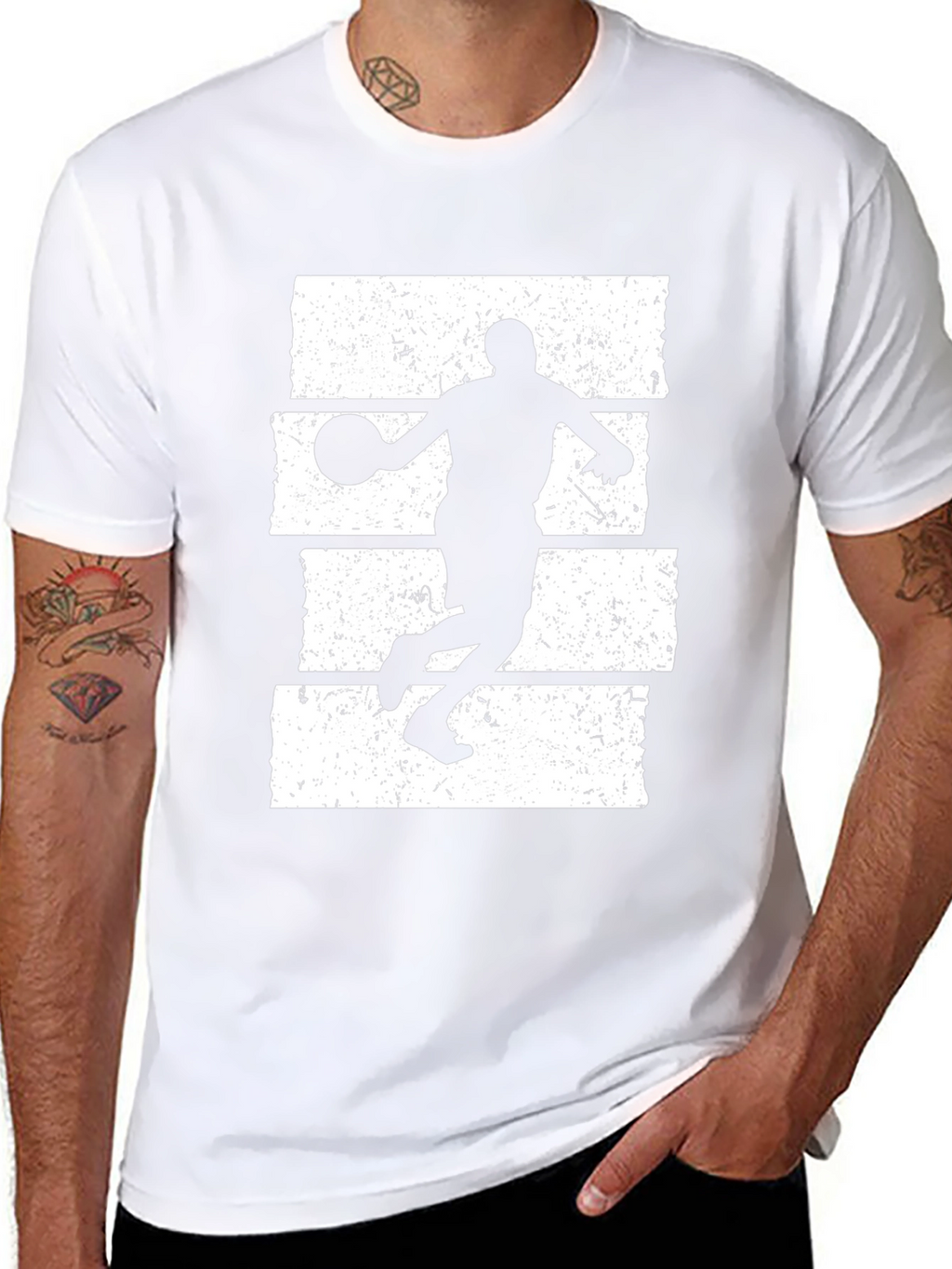 Basketball Player Graphic T-Shirt - Black