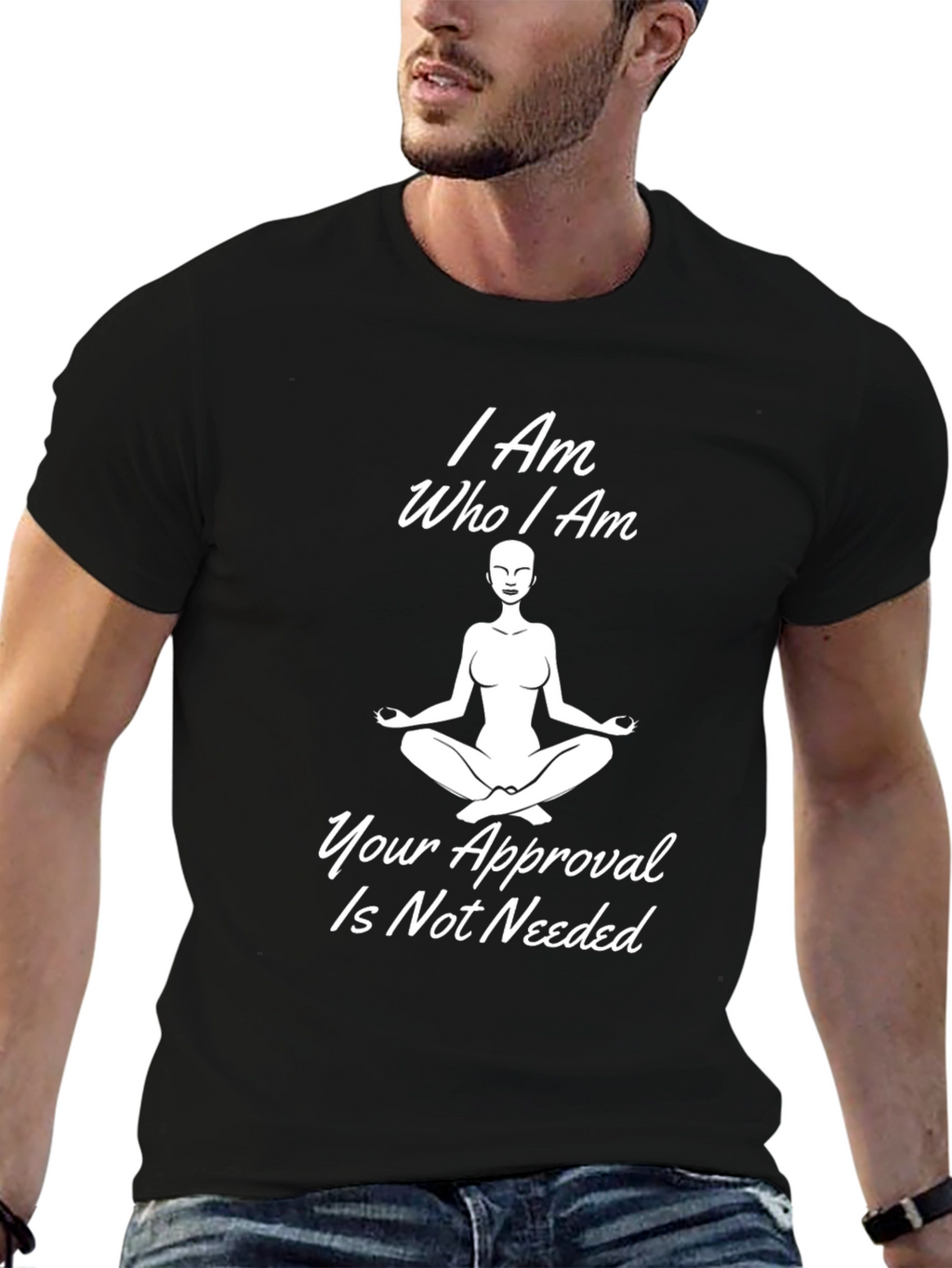 I Am Who I Am Meditation Black T-Shirt