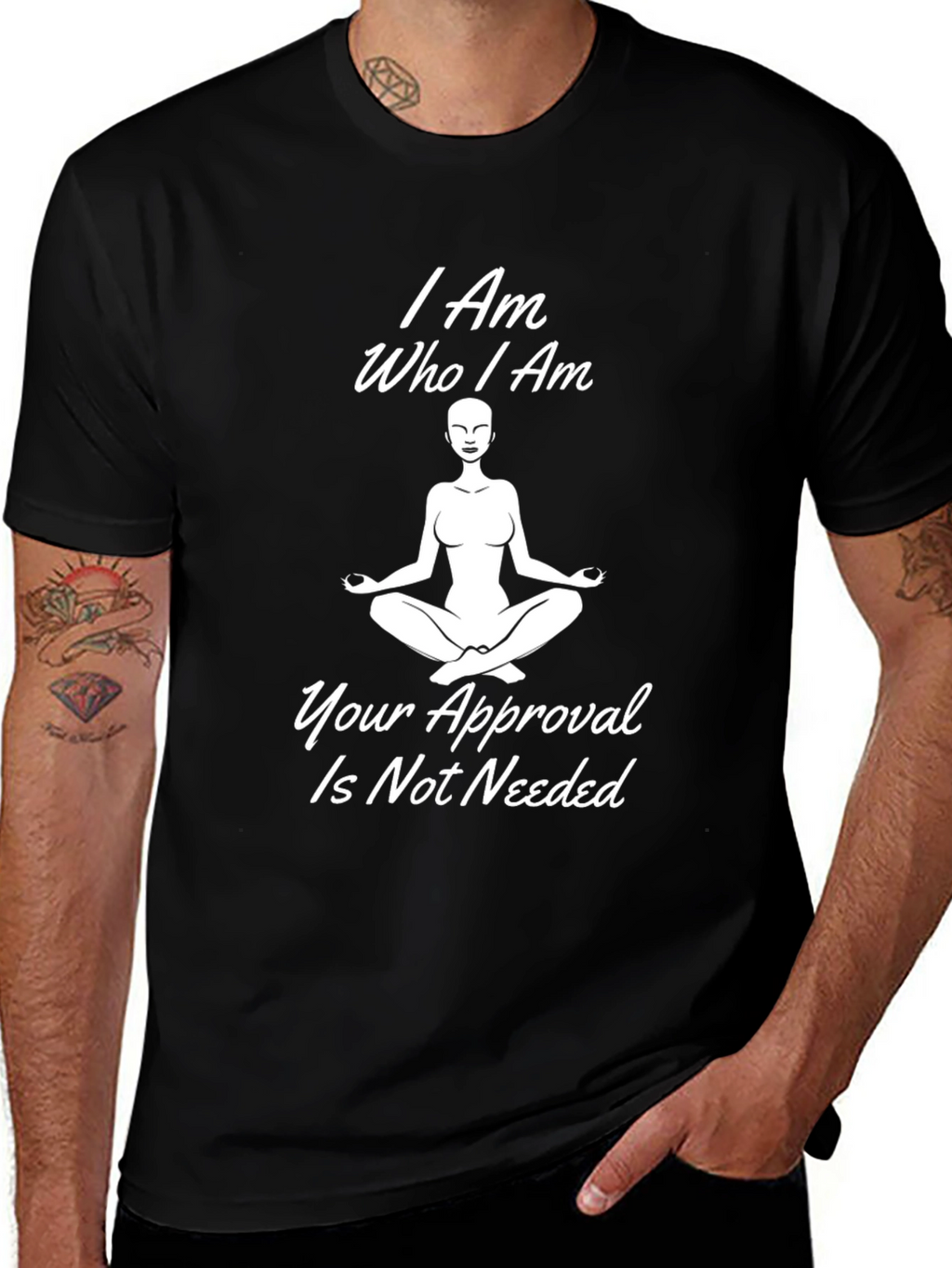 I Am Who I Am Meditation Black T-Shirt