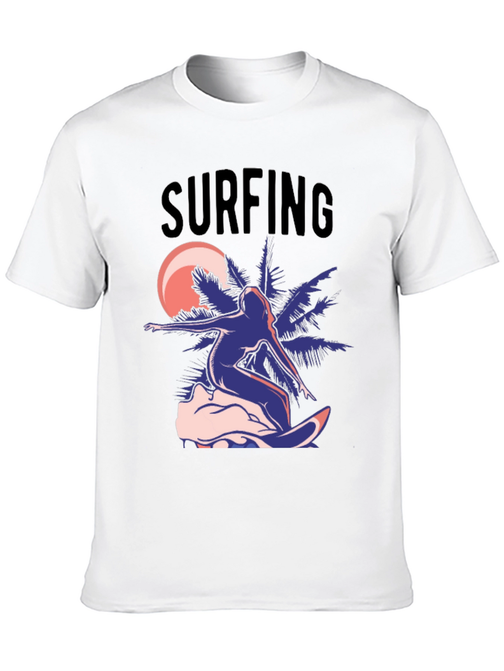 Surfing T-Shirt - Black Graphic Tee