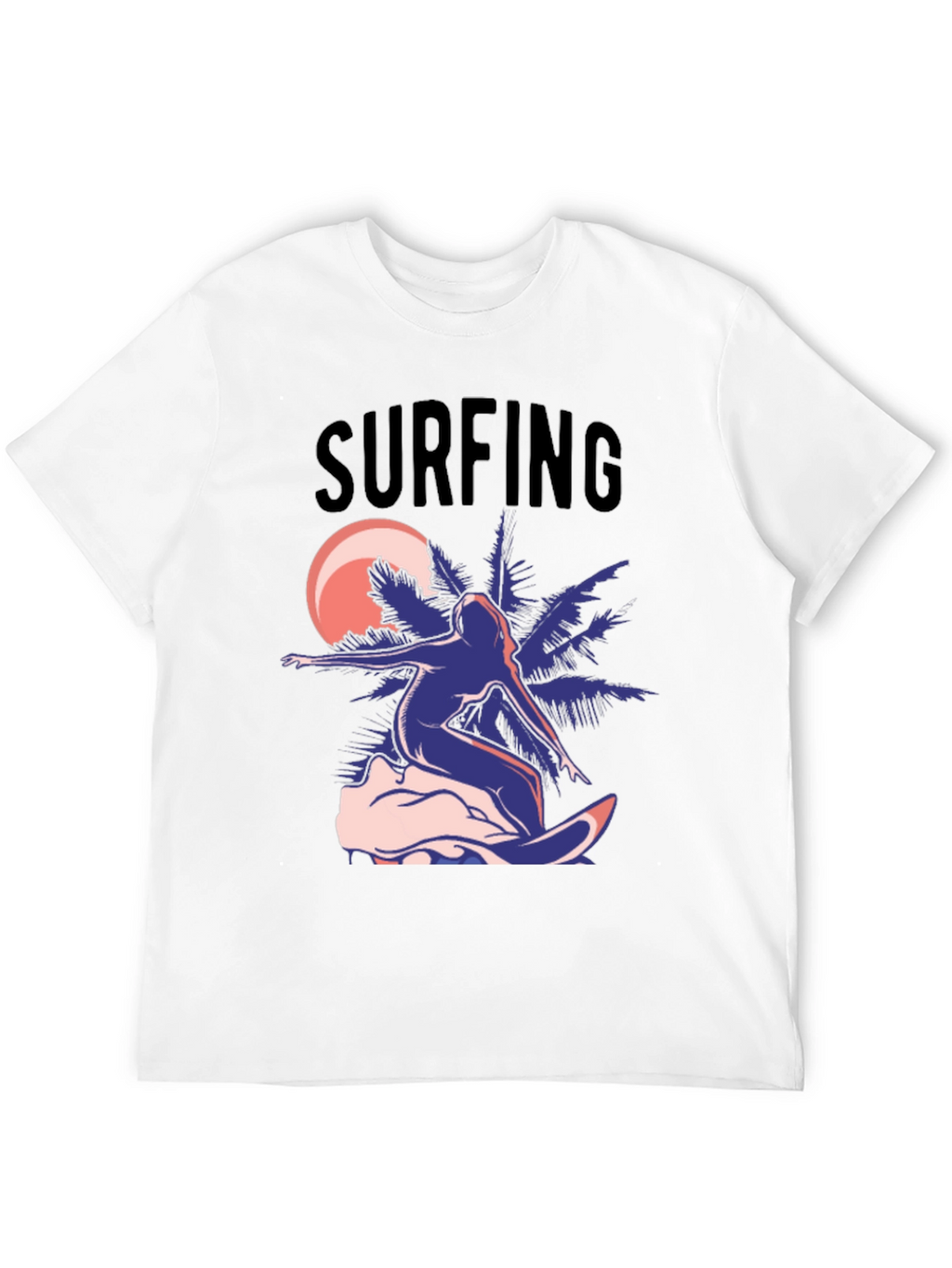 Surfing T-Shirt - Black Graphic Tee