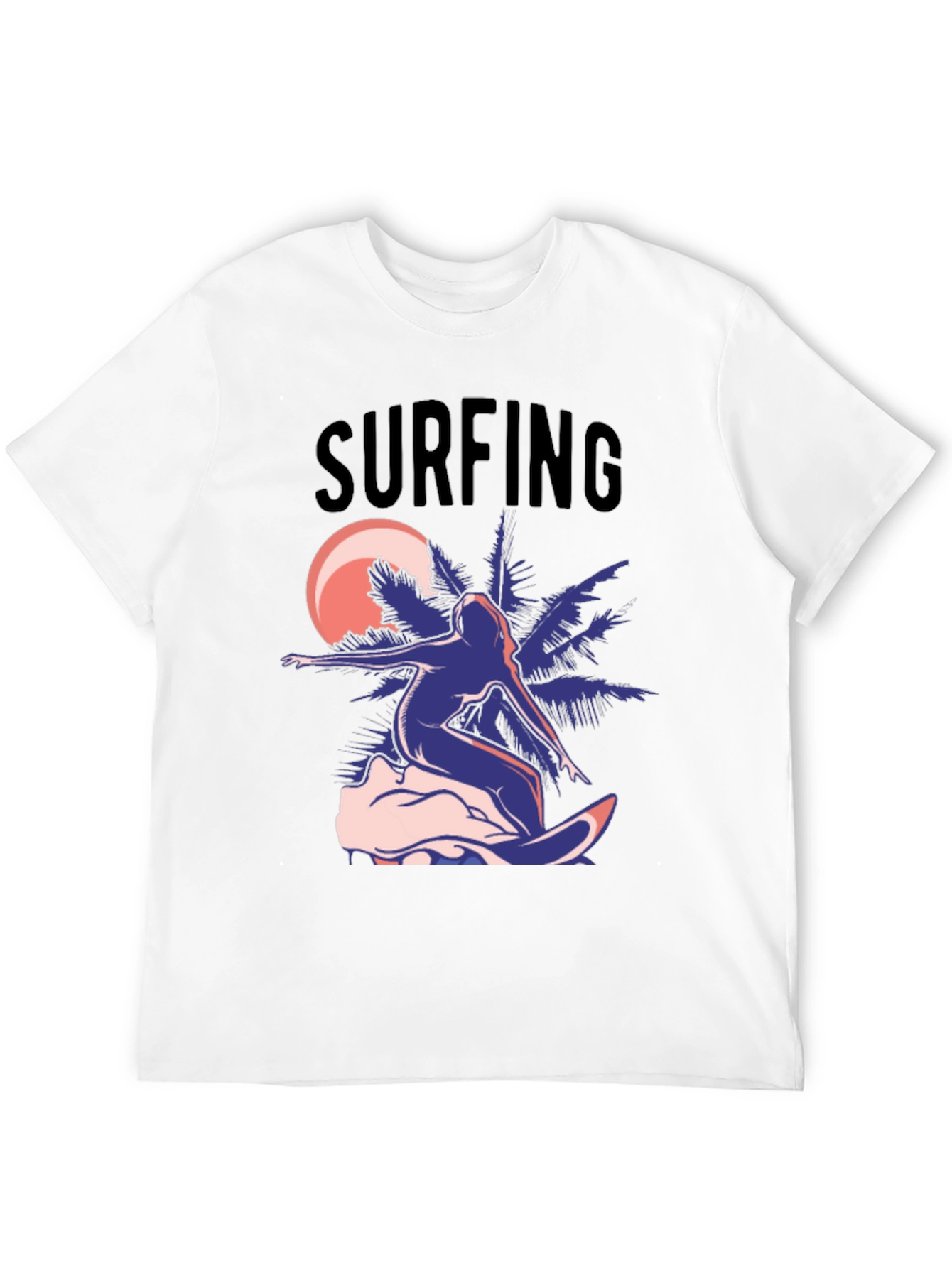 Surfing T-Shirt - Black Graphic Tee