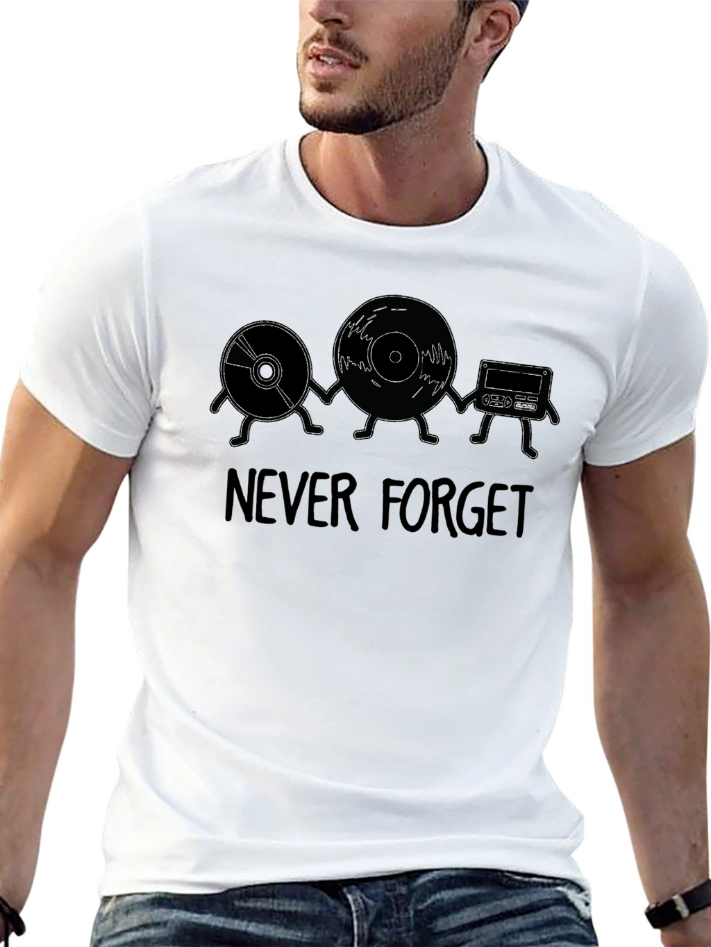 Never Forget Music T-Shirt - Retro Audio Media