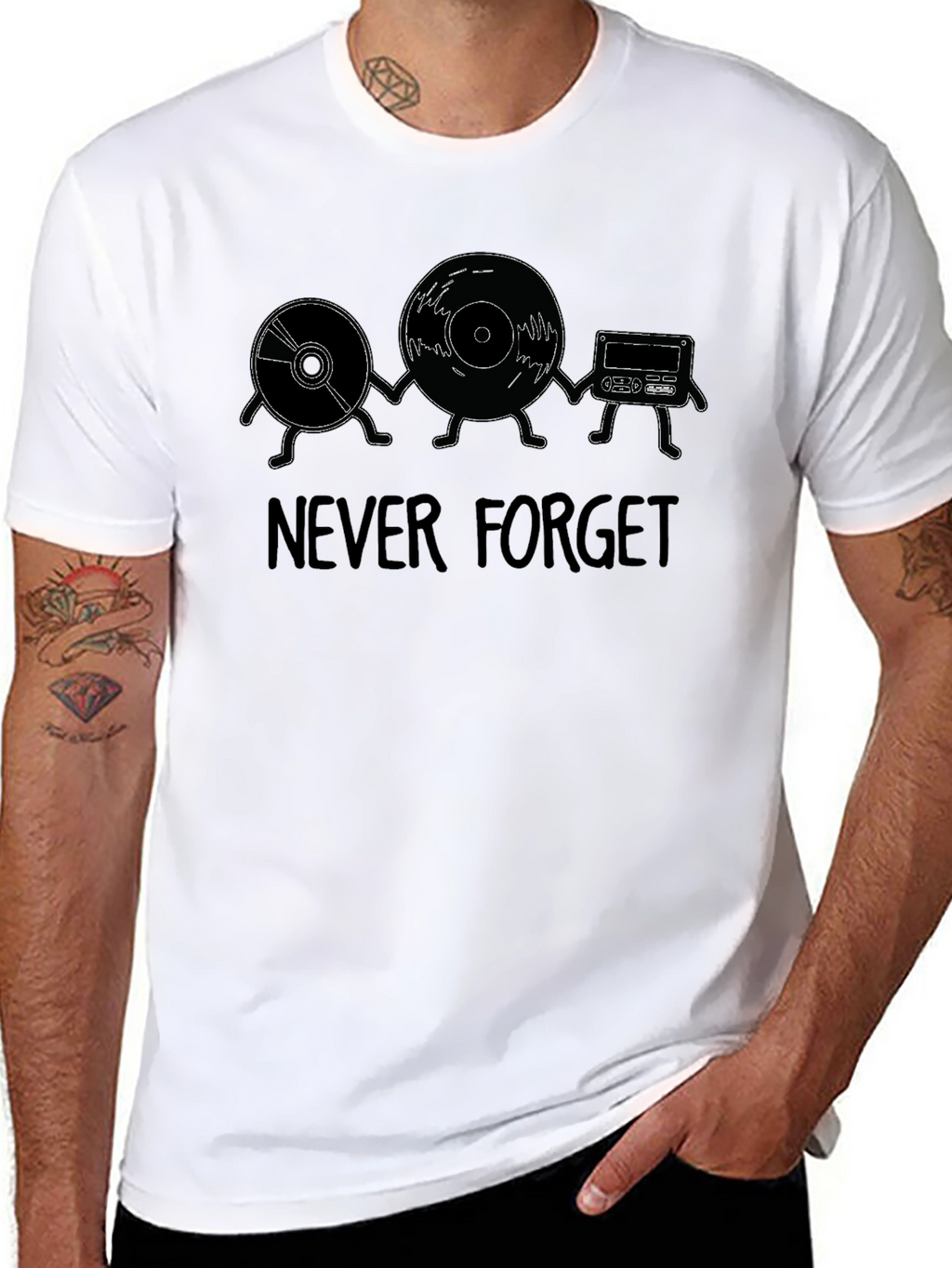 Never Forget Music T-Shirt - Retro Audio Media