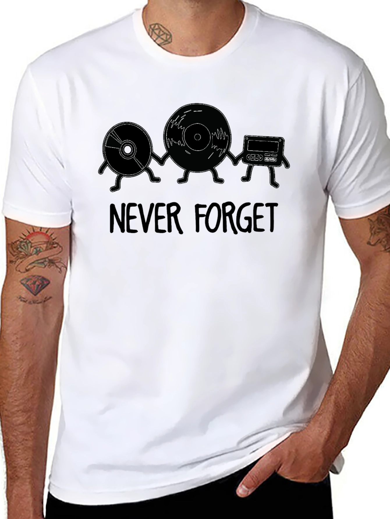 Never Forget Music T-Shirt - Retro Audio Media