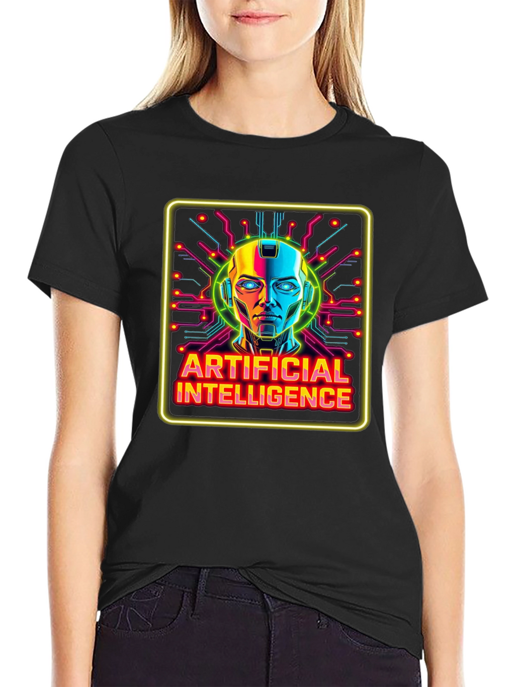 Artificial Intelligence Graphic Tee - Futuristic Robot Design