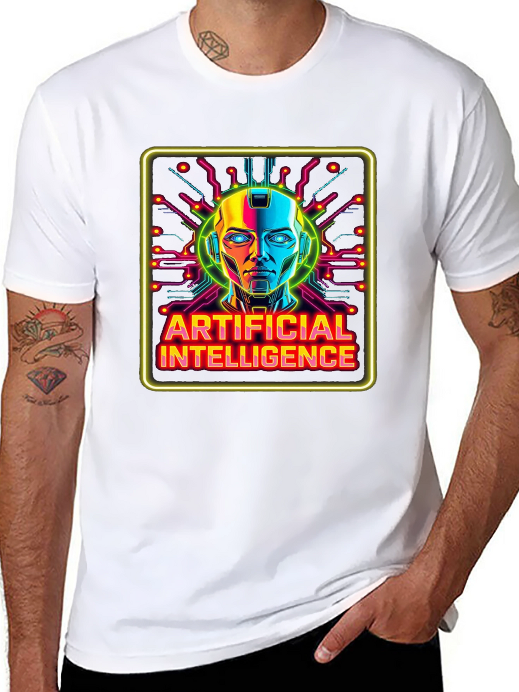 Artificial Intelligence Graphic Tee - Futuristic Robot Design