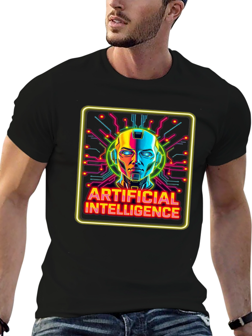 Artificial Intelligence Graphic Tee - Futuristic Robot Design