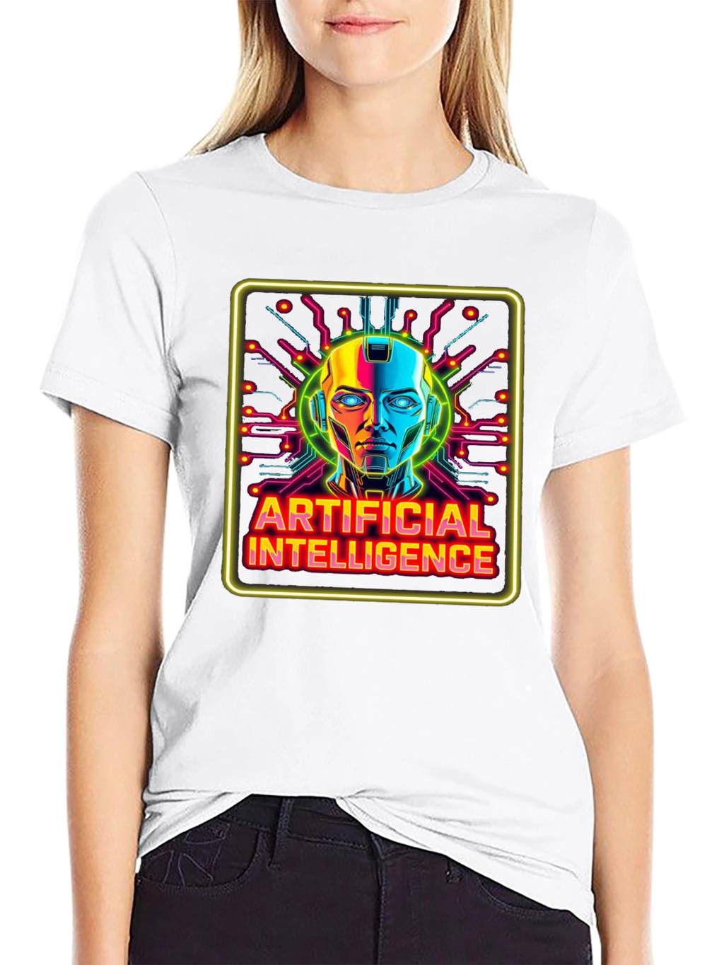 Artificial Intelligence Graphic Tee - Futuristic Robot Design
