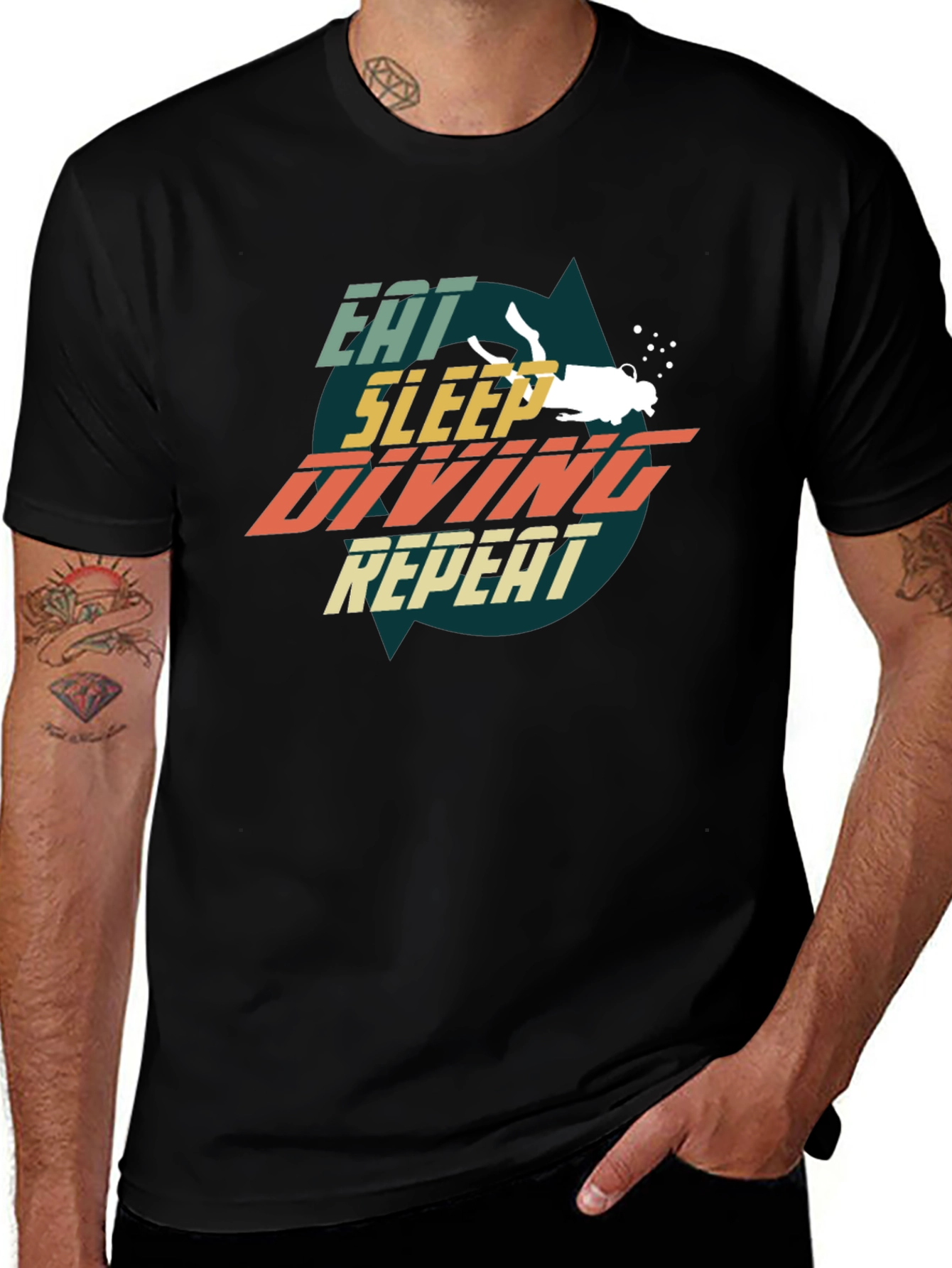 Eat Sleep Diving Repeat T-Shirt - Scuba Dive Gift