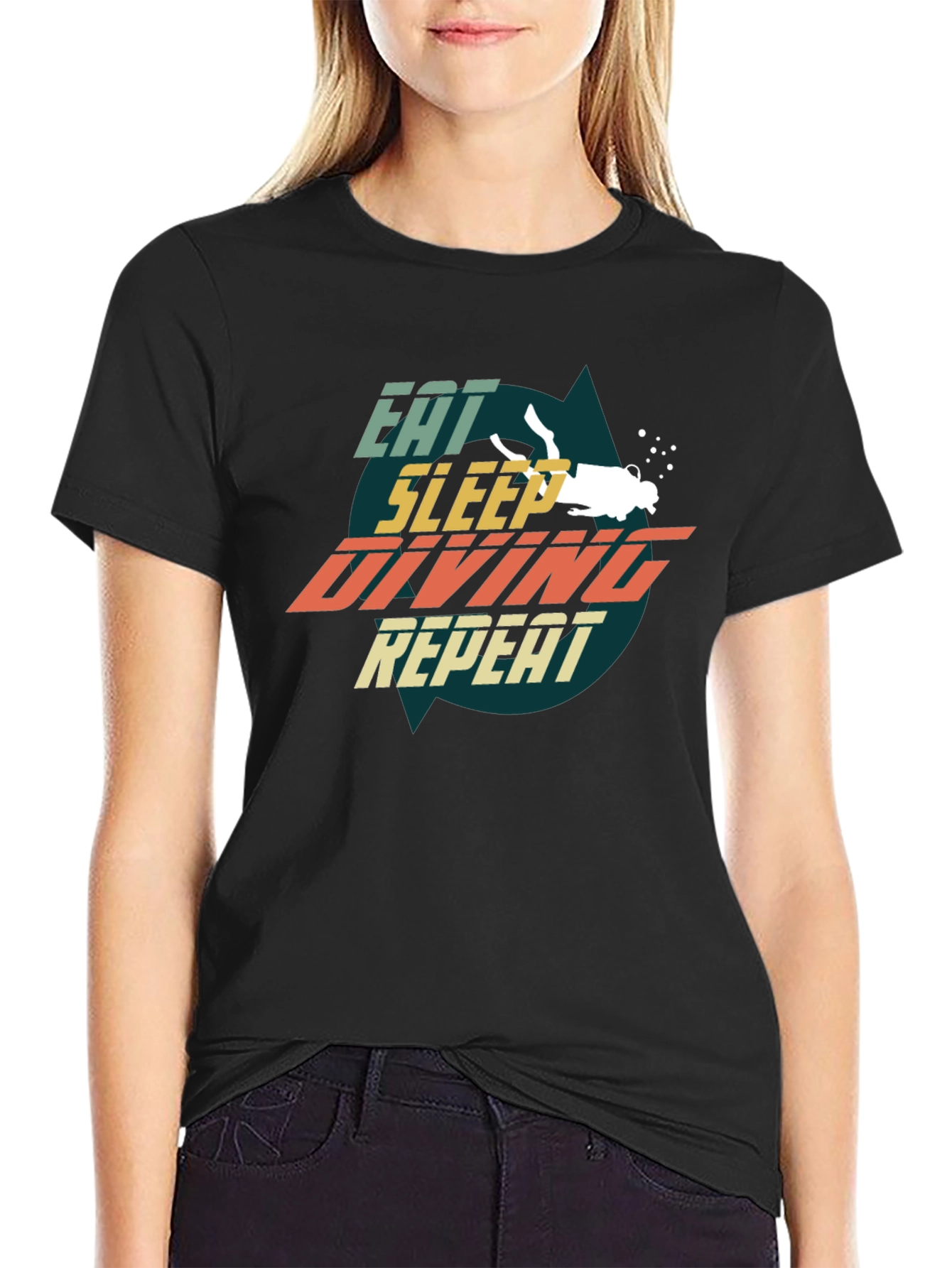 Eat Sleep Diving Repeat T-Shirt - Scuba Dive Gift