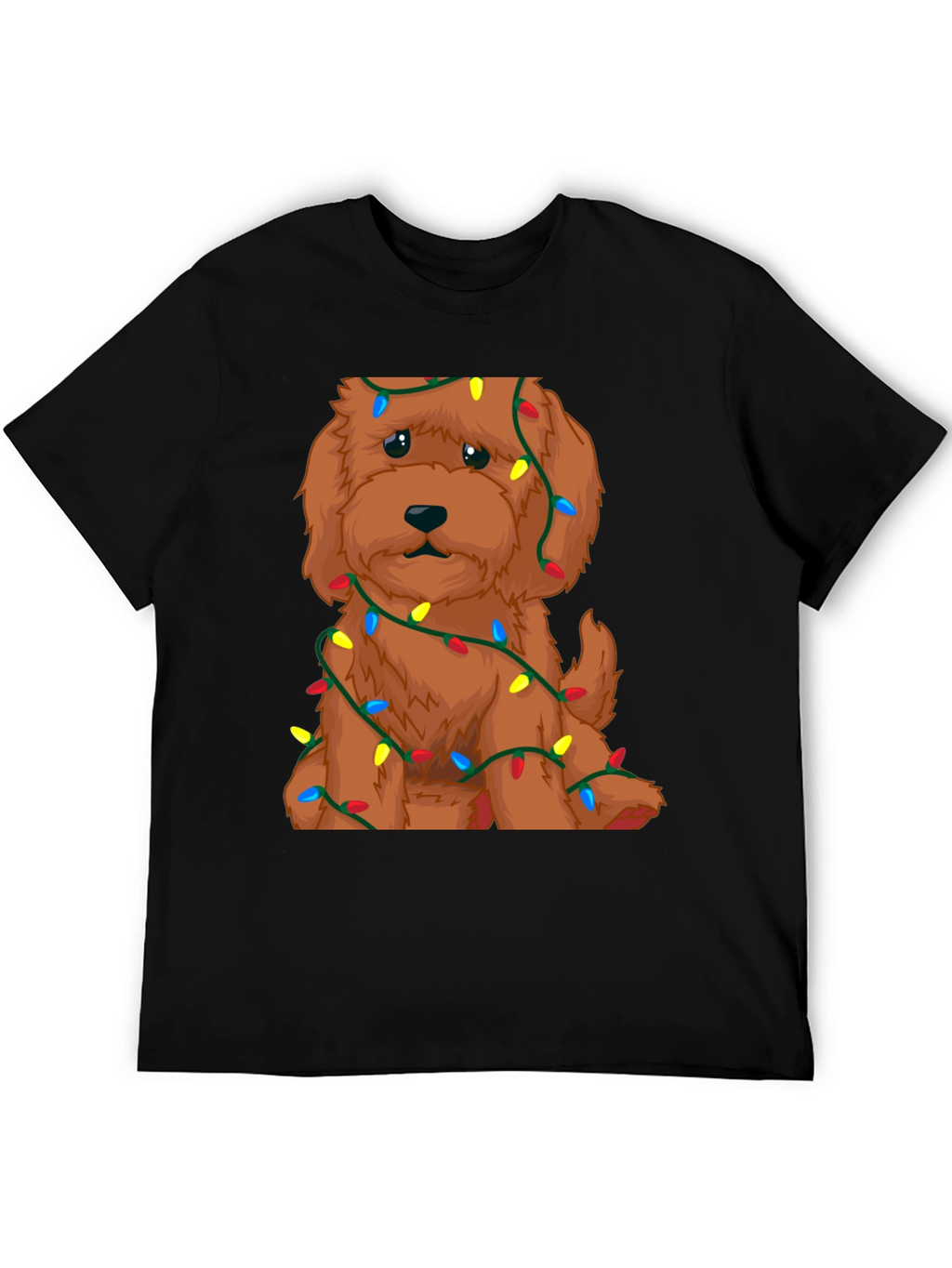 Cute Dog Christmas Lights Graphic T-Shirt