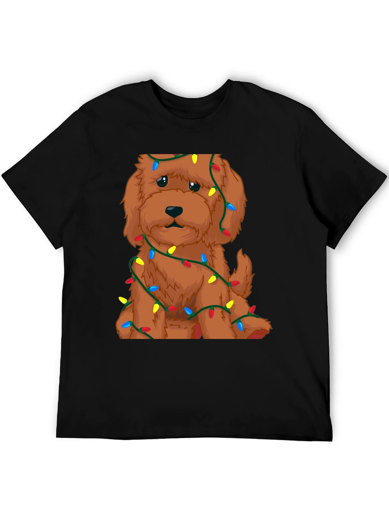 Cute Dog Christmas Lights Graphic T-Shirt