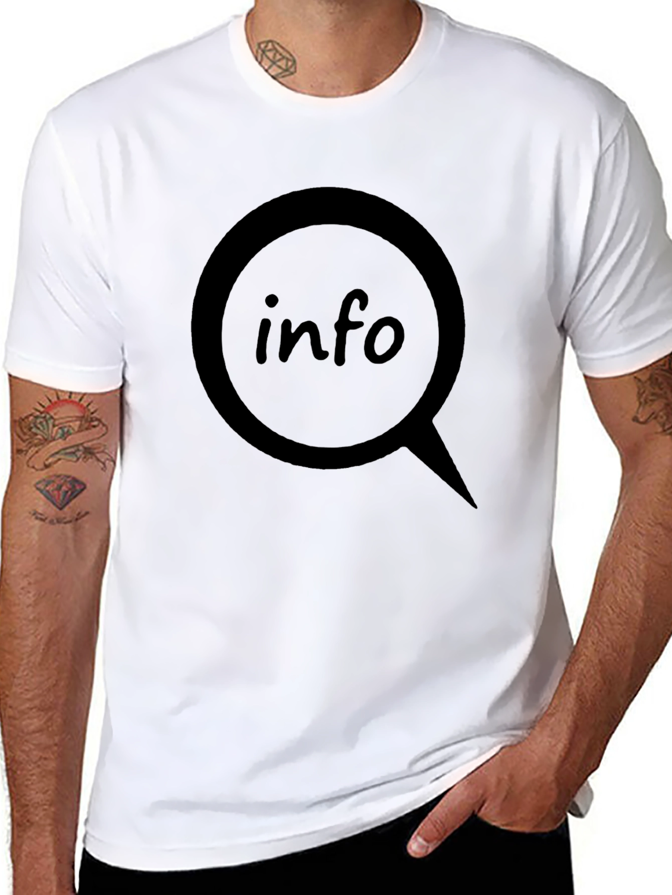 Info Graphic T-Shirt - Black Cotton Tee