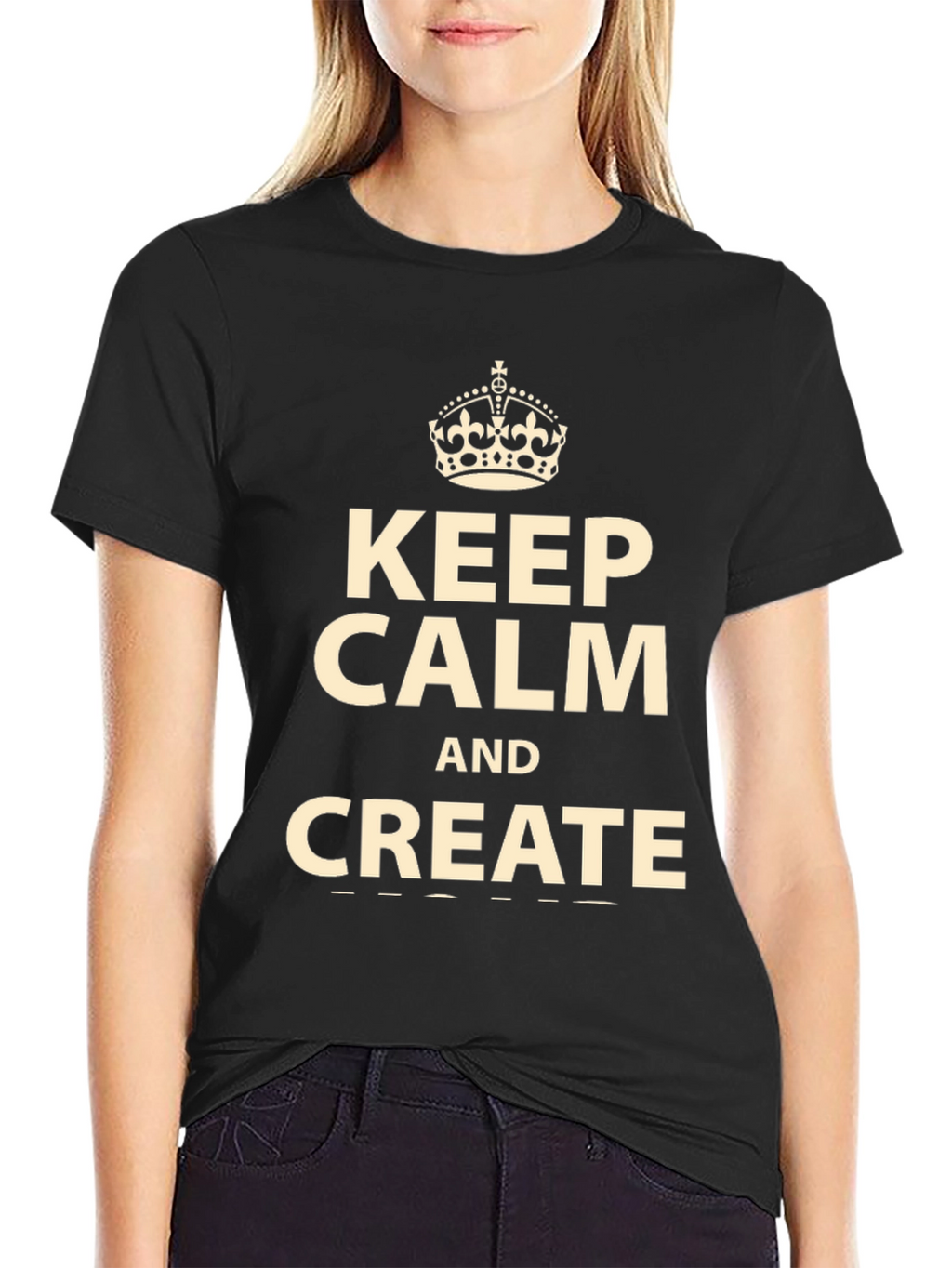 Keep Calm and Create Black Graphic T-Shirt