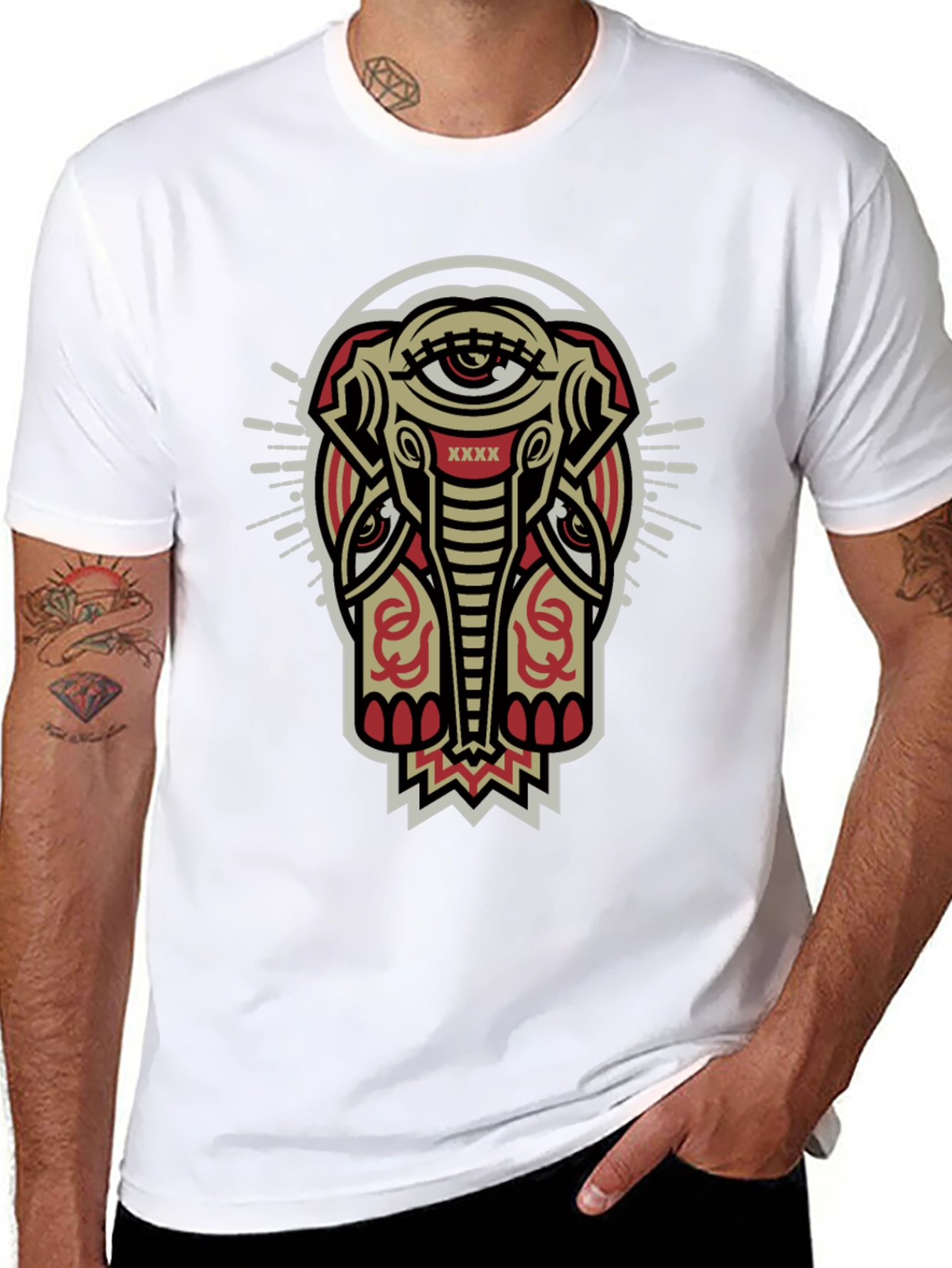 Mystic Elephant Graphic Tee - Black