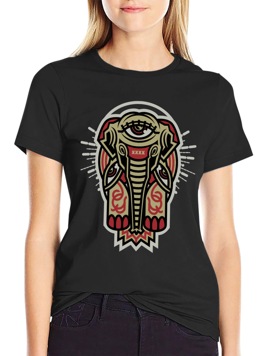 Mystic Elephant Graphic Tee - Black