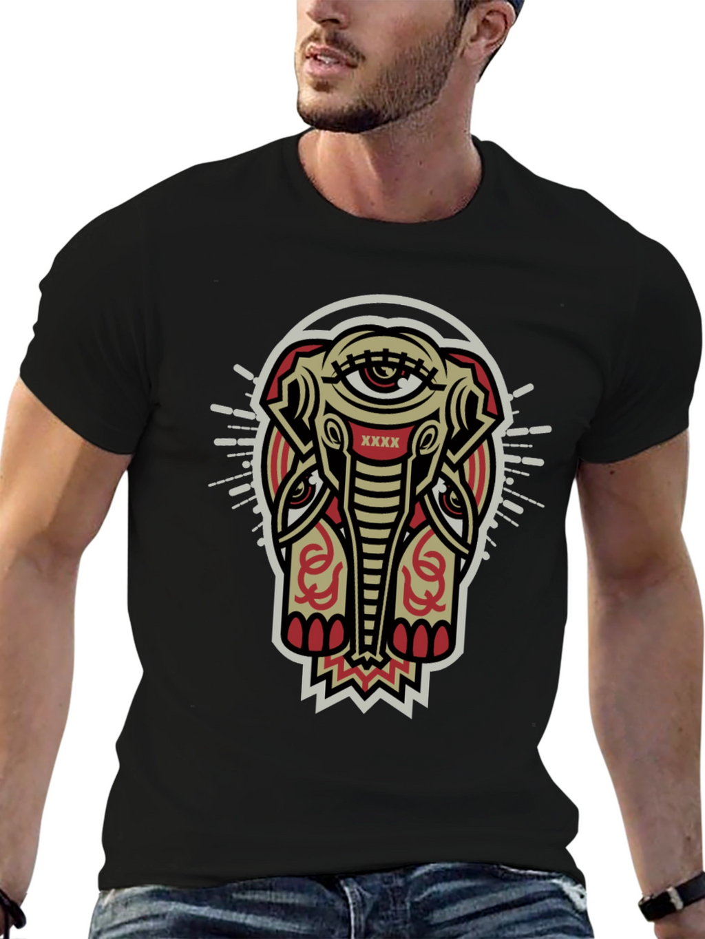 Mystic Elephant Graphic Tee - Black