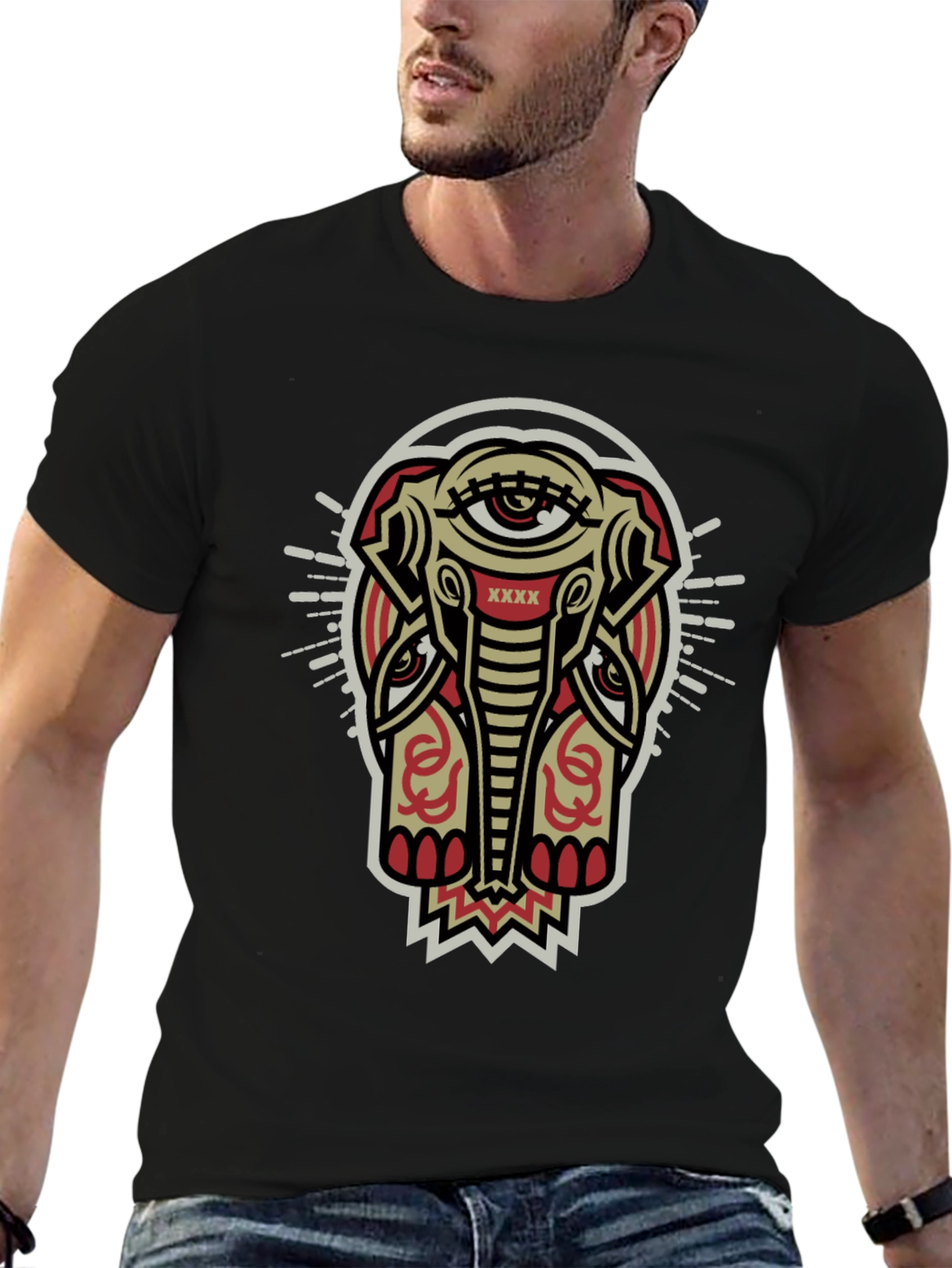 Mystic Elephant Graphic Tee - Black