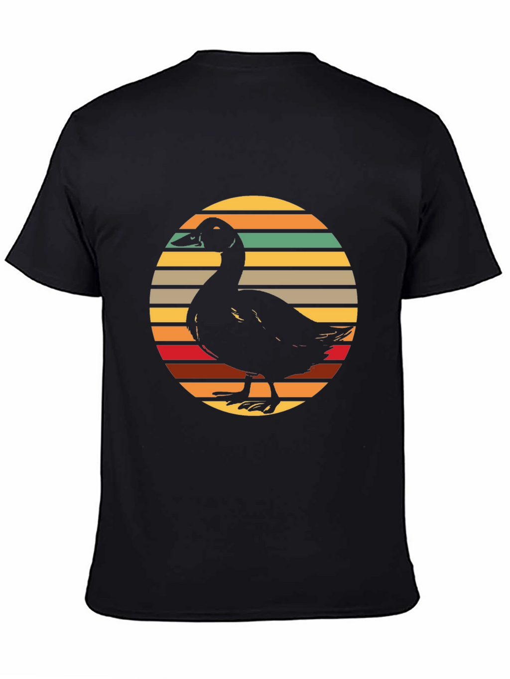 Duck Silhouette Retro Sunset Graphic Tee