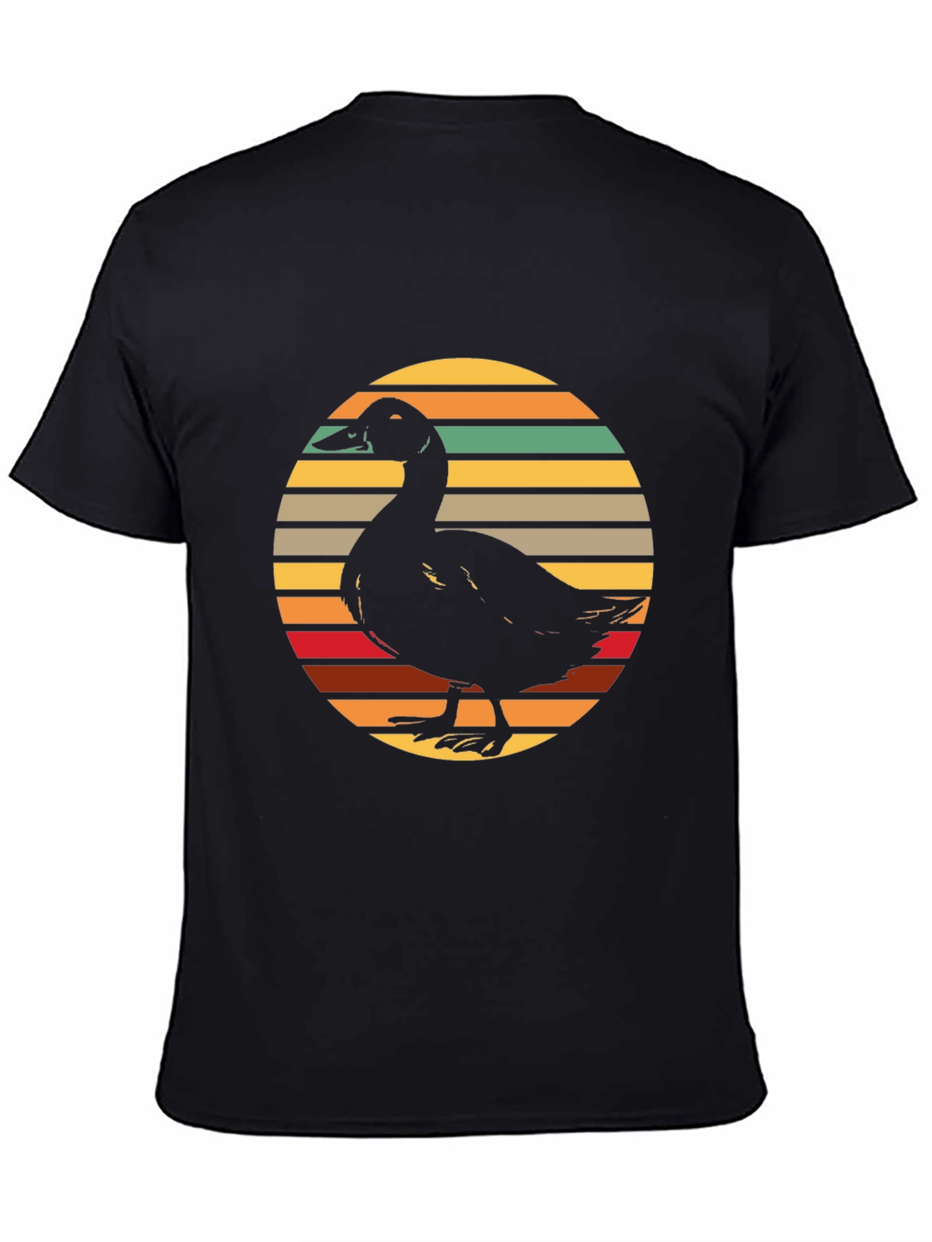 Duck Silhouette Retro Sunset Graphic Tee
