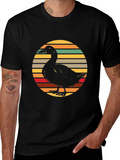 Duck Silhouette Retro Sunset Graphic Tee