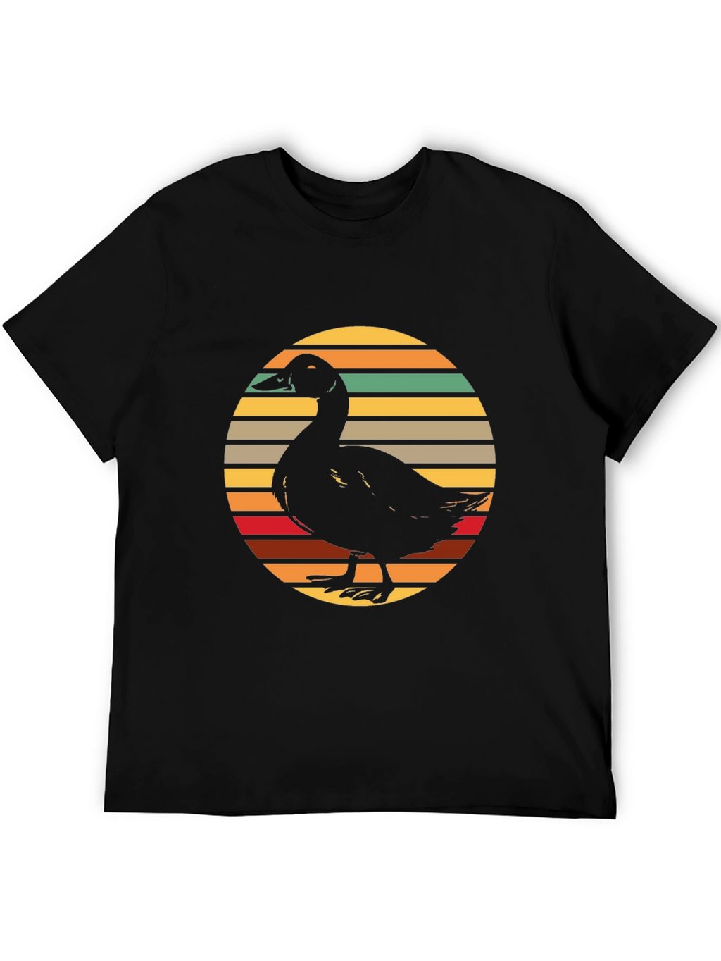 Duck Silhouette Retro Sunset Graphic Tee
