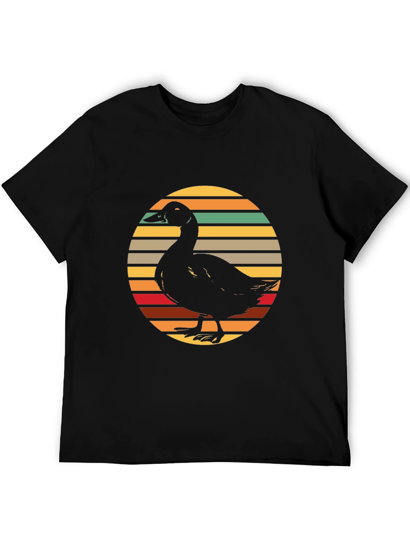 Duck Silhouette Retro Sunset Graphic Tee