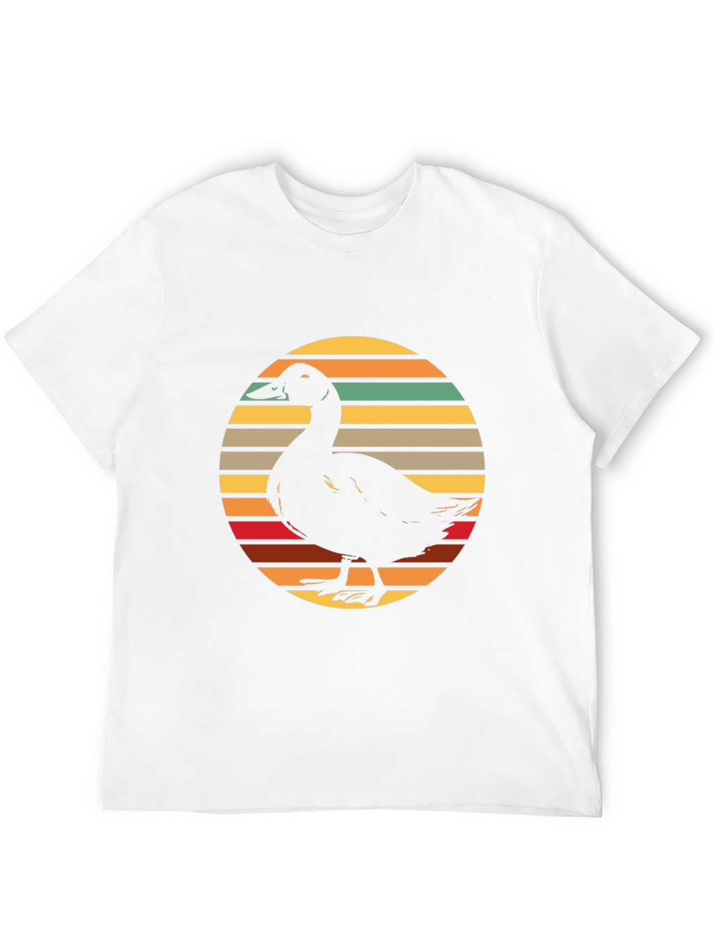 Duck Silhouette Retro Sunset Graphic Tee