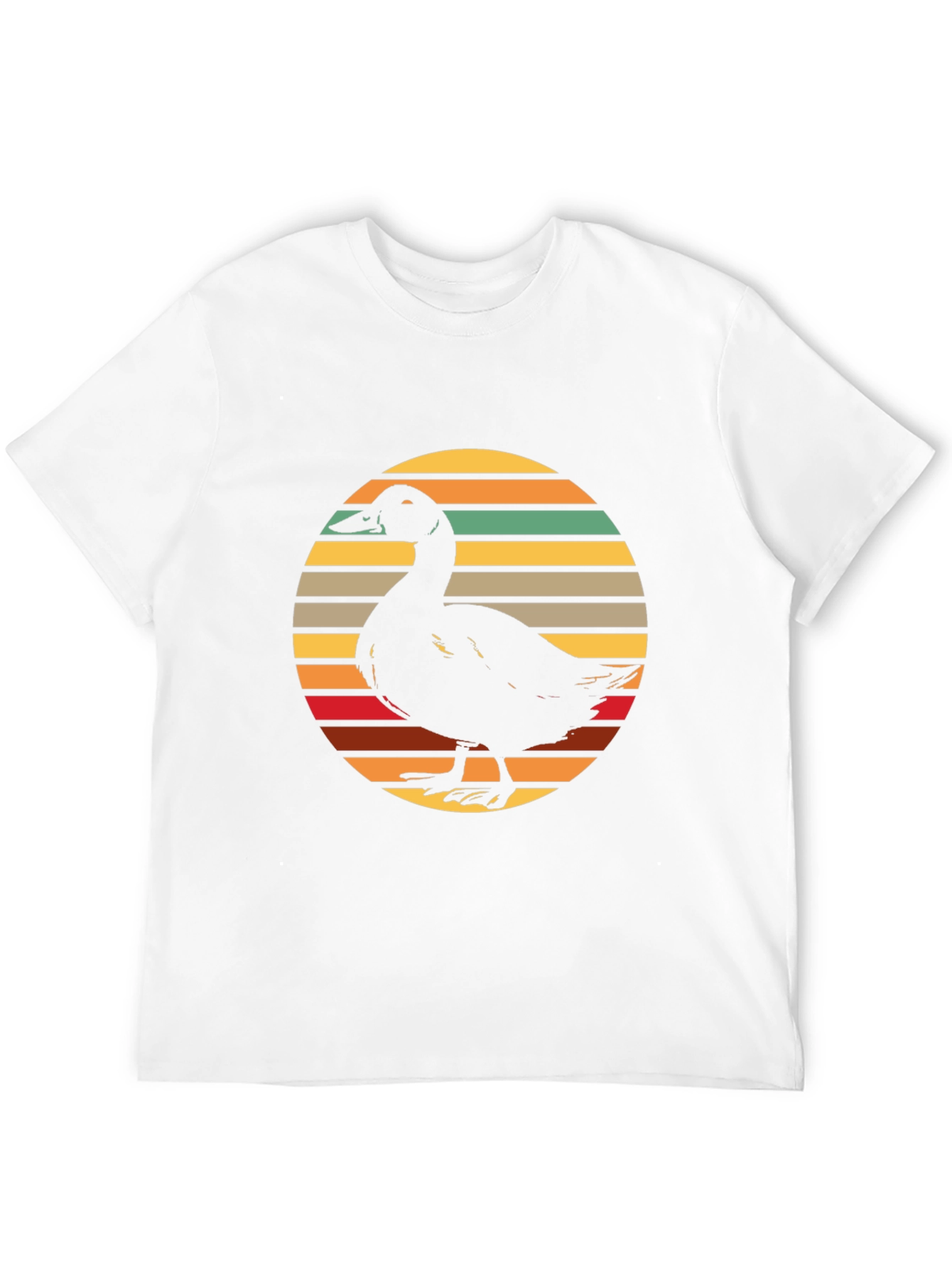 Duck Silhouette Retro Sunset Graphic Tee