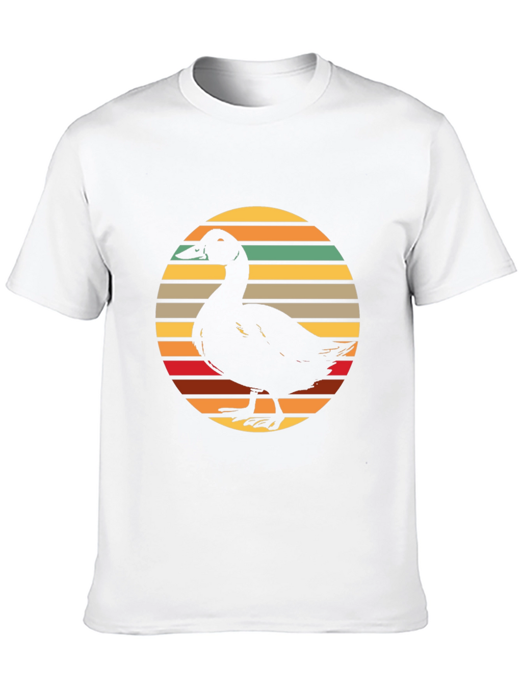 Duck Silhouette Retro Sunset Graphic Tee