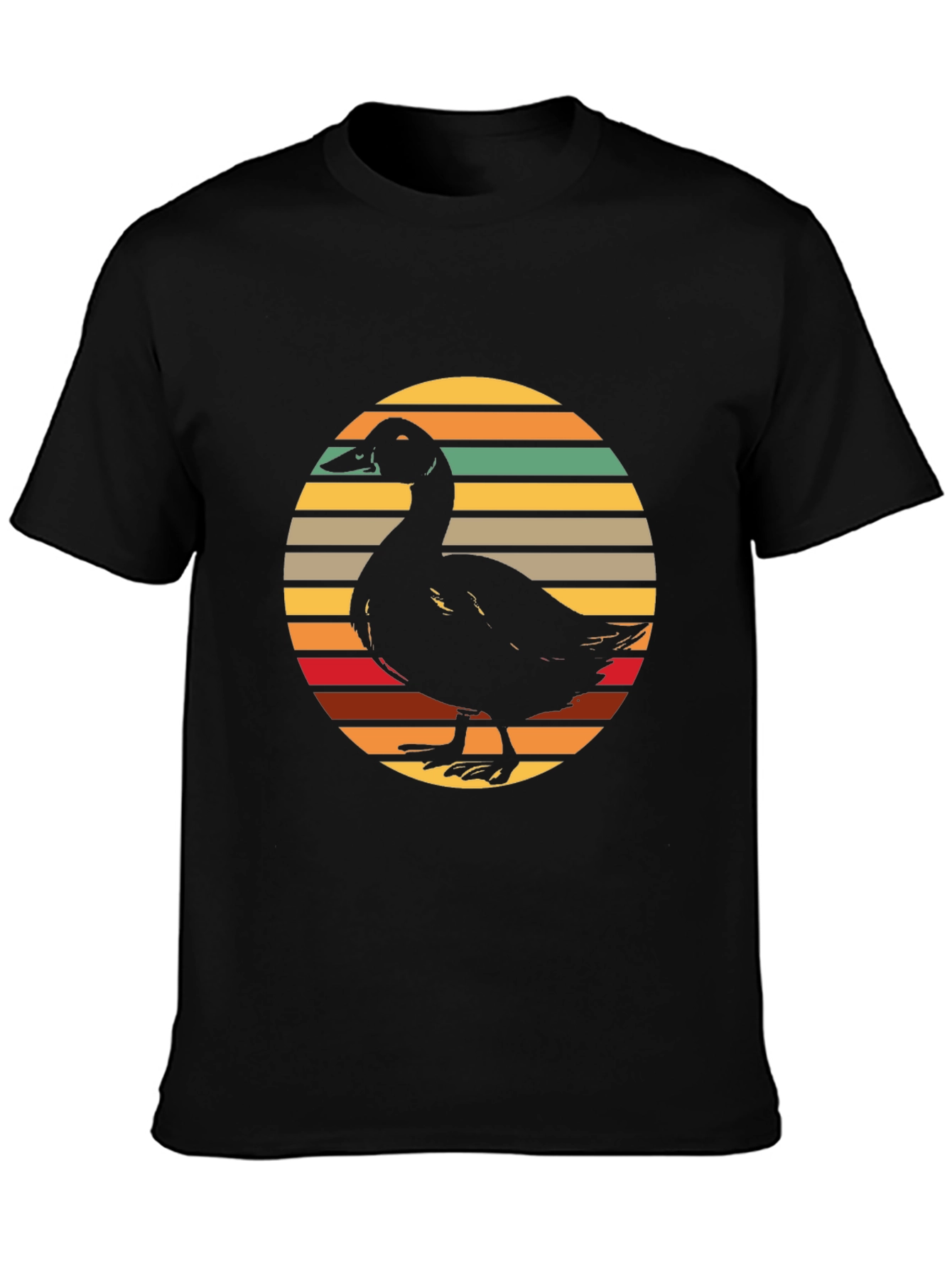 Duck Silhouette Retro Sunset Graphic Tee