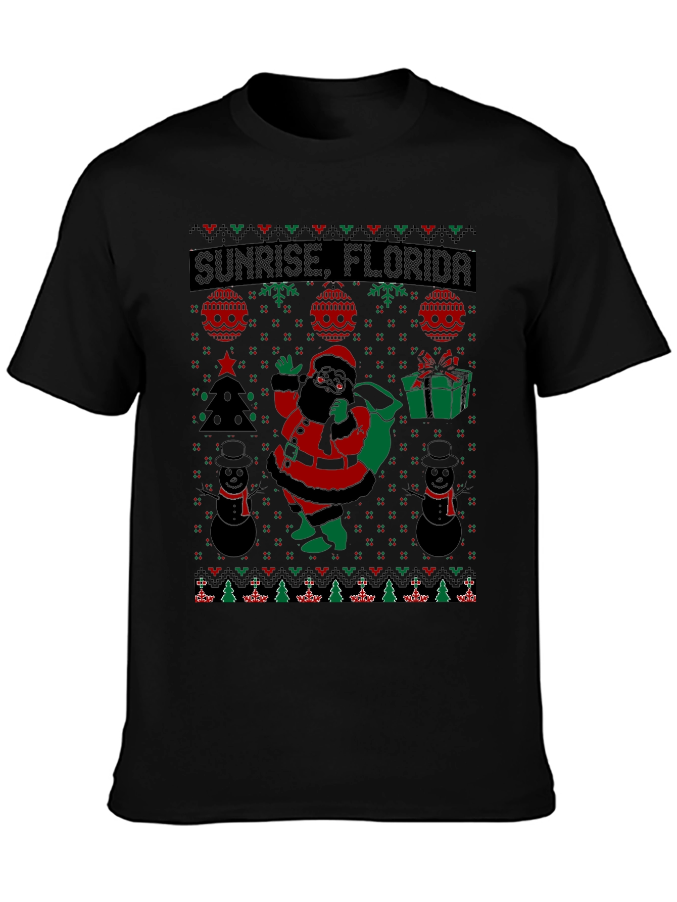 Sunrise Florida Ugly Christmas Santa T-Shirt