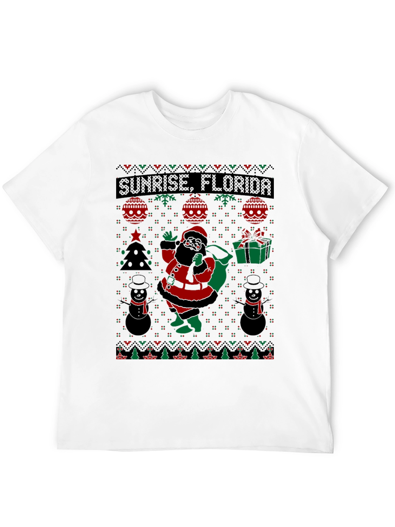 Sunrise Florida Ugly Christmas Santa T-Shirt