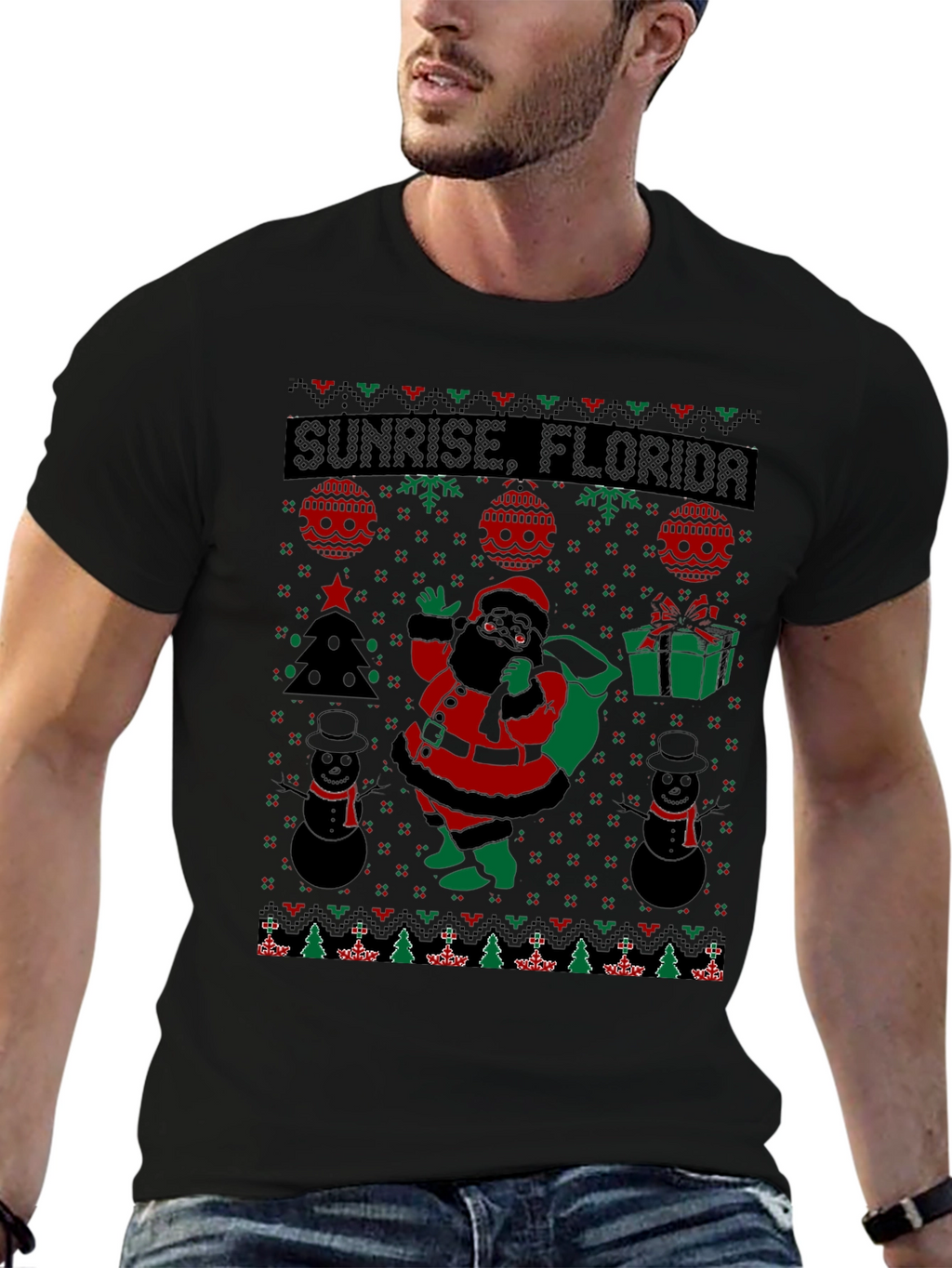 Sunrise Florida Ugly Christmas Santa T-Shirt