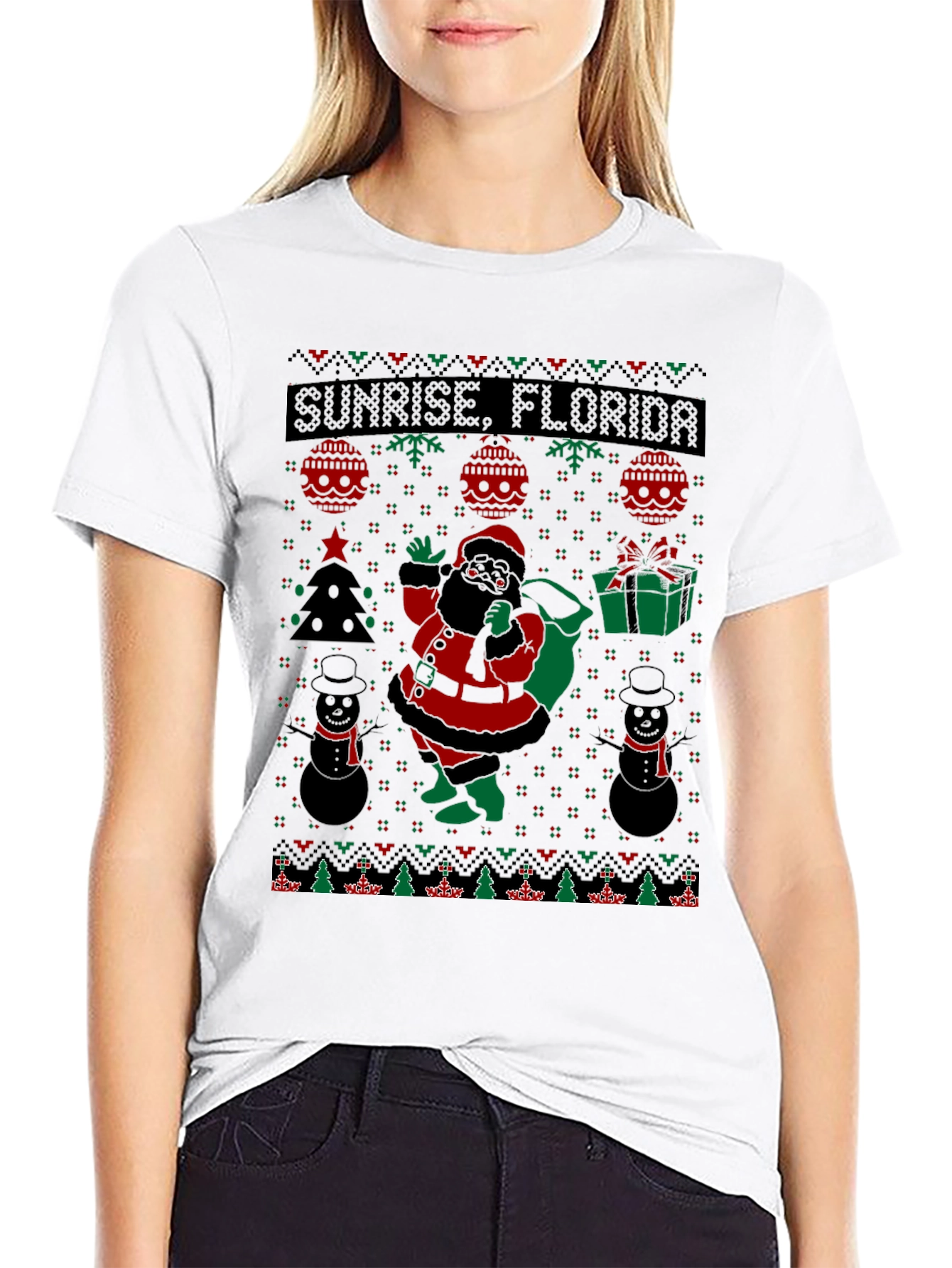 Sunrise Florida Ugly Christmas Santa T-Shirt